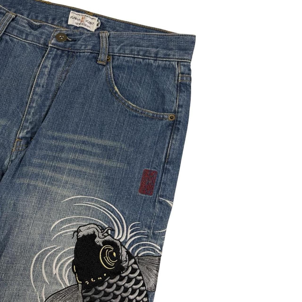Karakuri Tamashii Karakuri Tamashii Embroidered Koi Japanese Jeans - Waist 30 Size US 30 / EU 46 - 3 Thumbnail