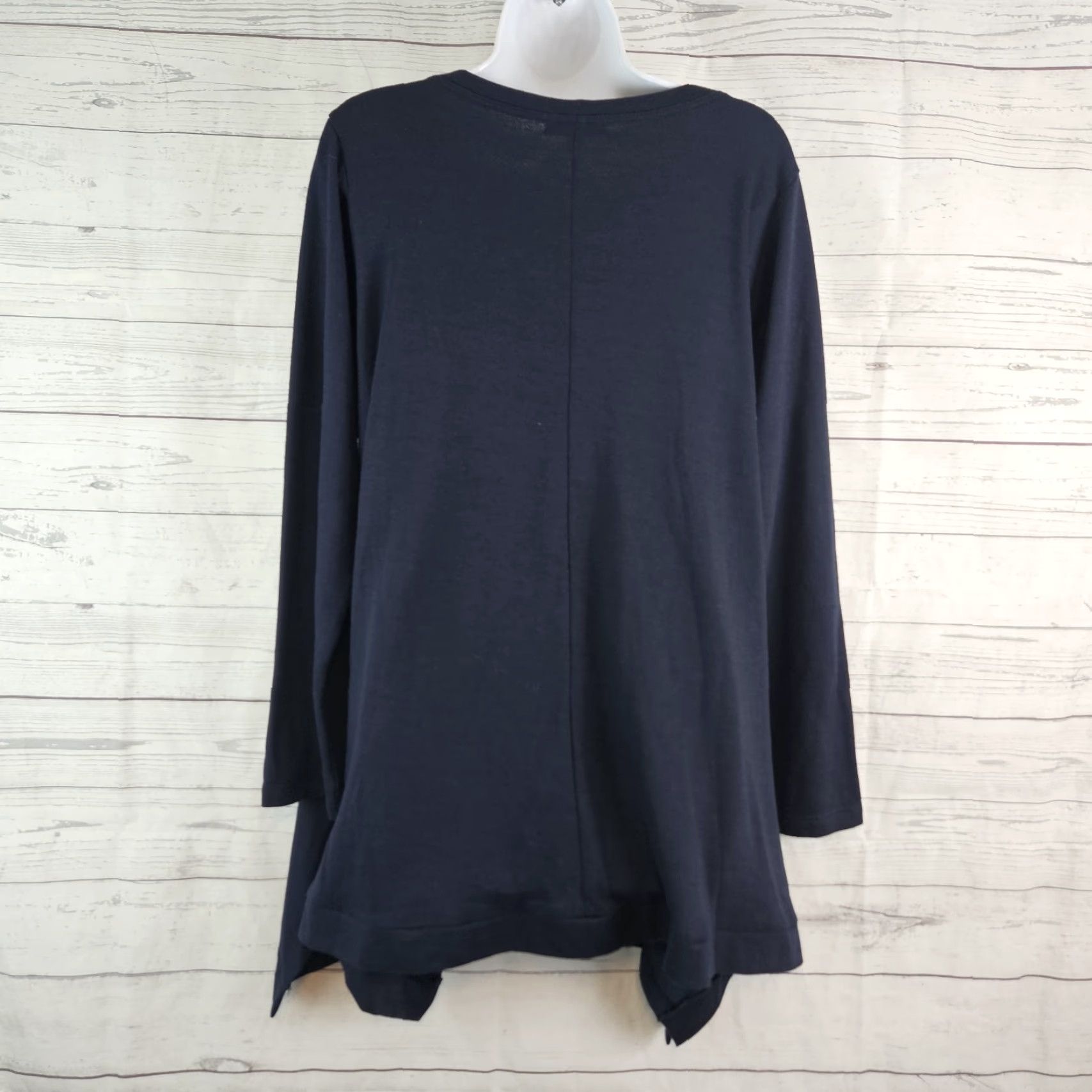 Vintage Comfy USA Womens Blouse Long Sleeve Solid Blue Pockets Size L Size L / US 10 / IT 46 - 3 Thumbnail