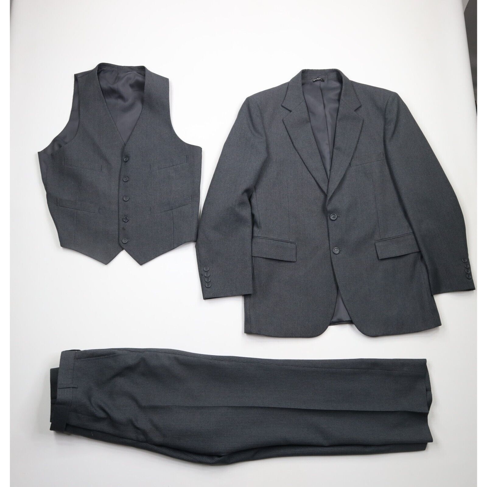 Vintage Vintage 70s Streetwear Wedding 3 Piece Pinstriped Suit Size 42R - 1 Thumbnail