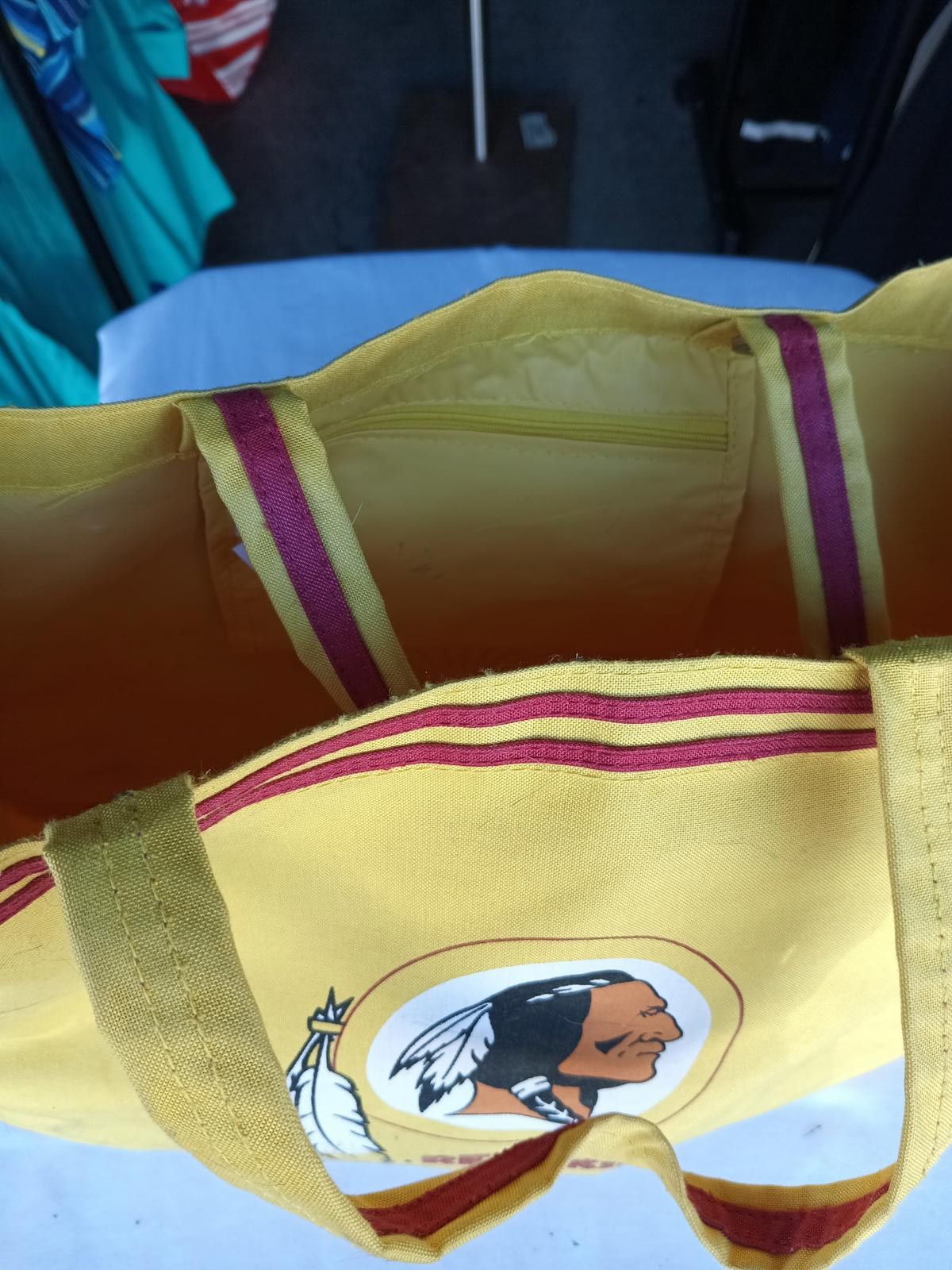Designer Vintage Yellow Redskins Tote Bag Size ONE SIZE - 4 Thumbnail