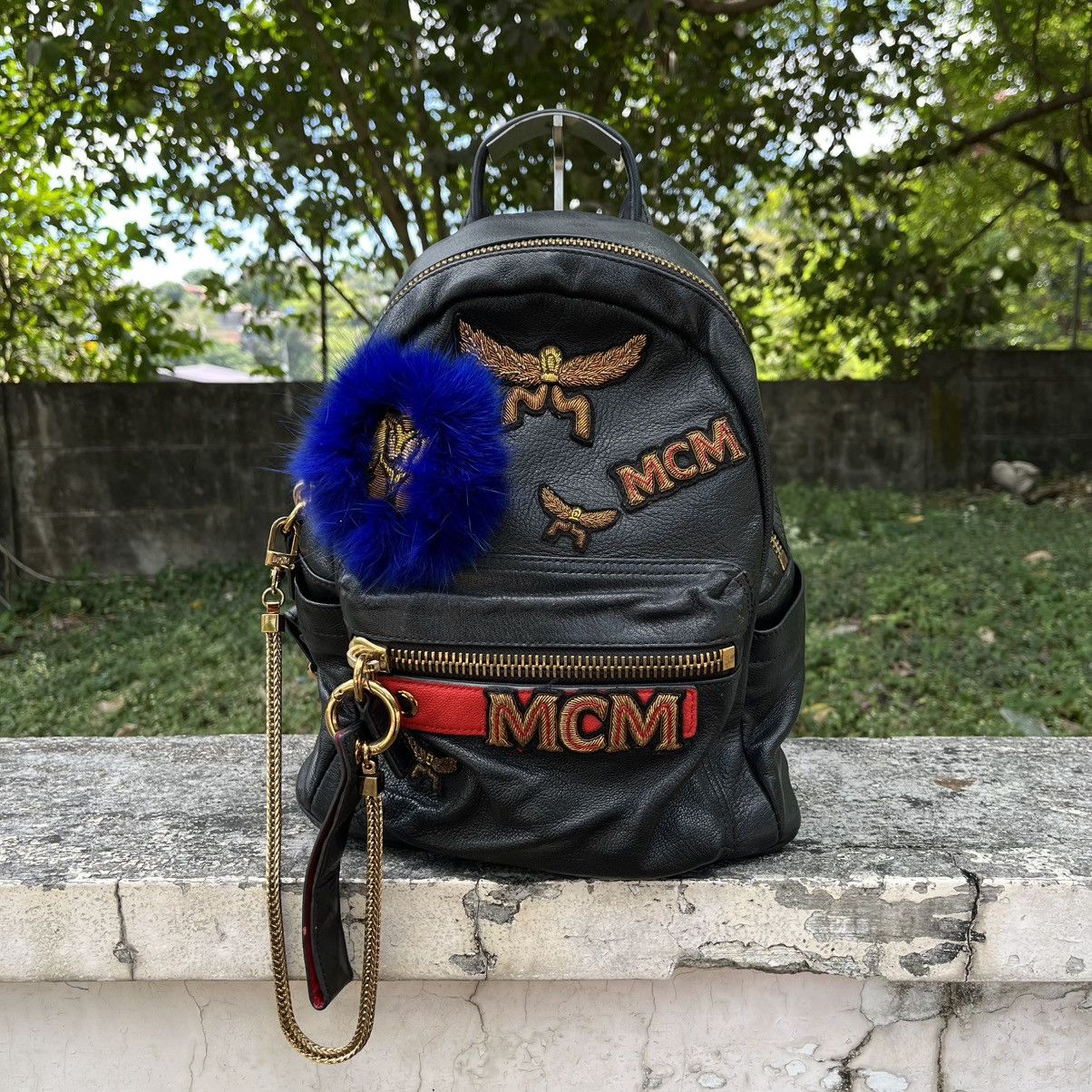 MCM MCM Stark Backpack Insignia Lambskin Leather Size ONE SIZE - 1 Thumbnail