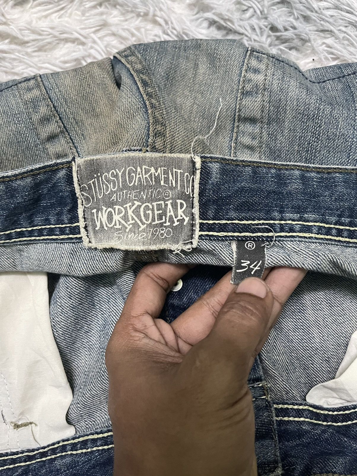 Stussy VINTAGE STUSSY BAGGY DENIM PANT RARE DESIGN Size US 35 - 13 Thumbnail