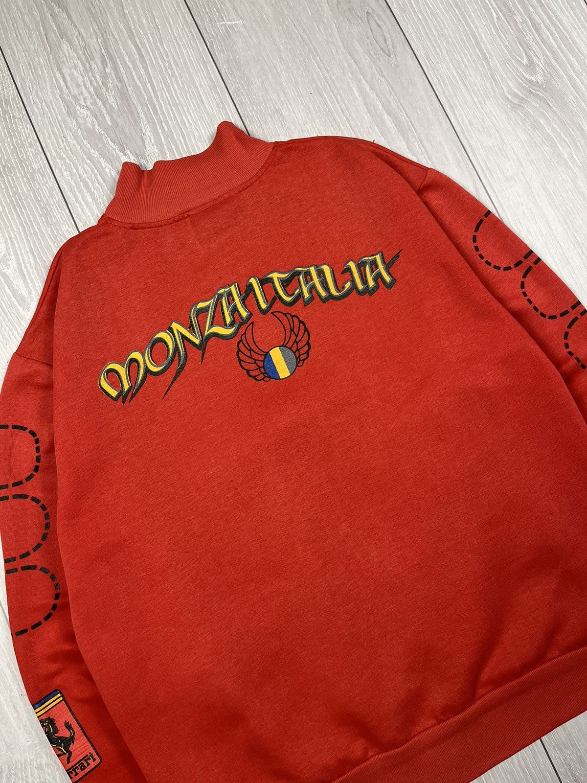 Vintage Vintage 90s Ferrari Racing Team Italia Monza 76 sweatshirt Size US L / EU 52-54 / 3 - 7 Thumbnail