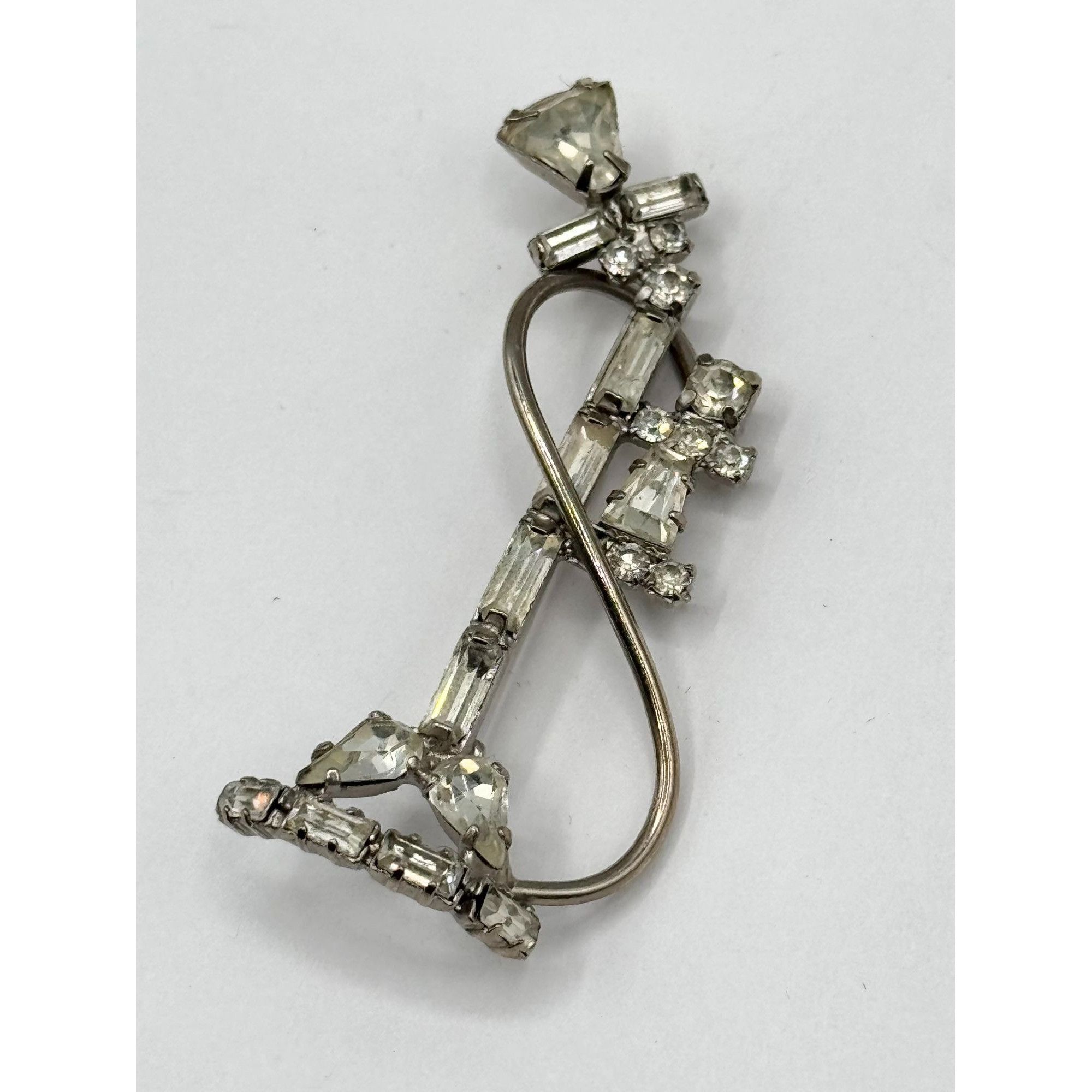 Vintage Vintage glass rhinestone rotary telephone phone brooch pin Size ONE SIZE - 1 Thumbnail