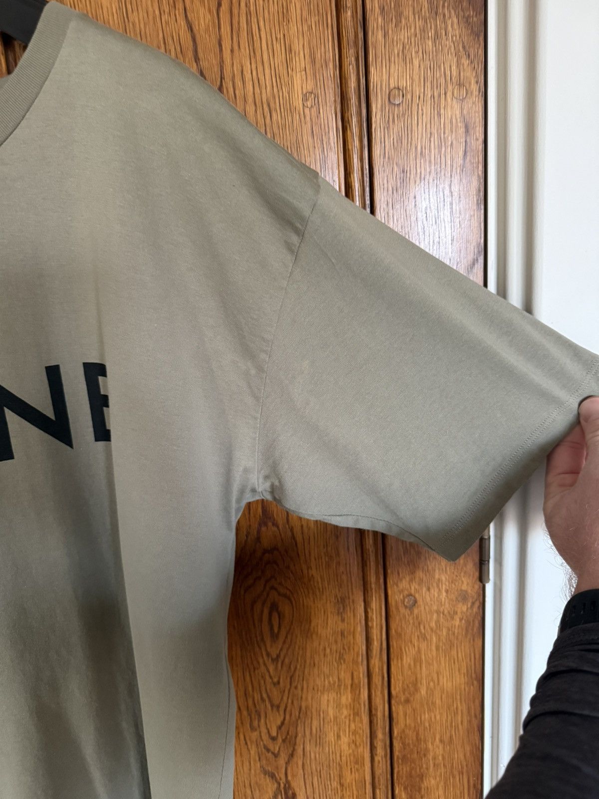Celine Celine logo t shirt Hedi Slimane khaki green L grail Size US L / EU 52-54 / 3 - 12 Thumbnail