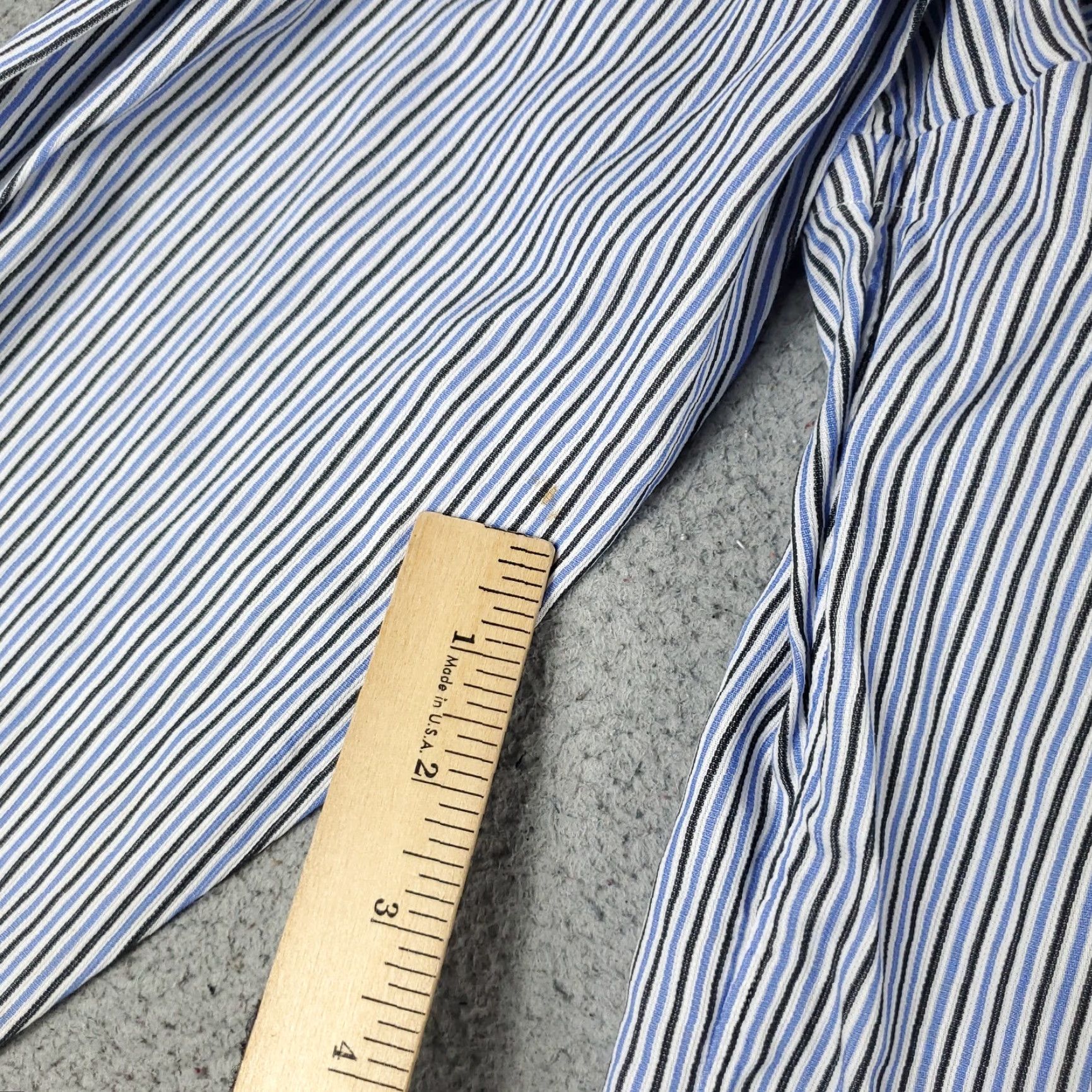 Ralph Lauren Ralph Lauren Shirt Men 16.5 Blue Striped Dress Button-Down Long Sleeve Regular Fit Non-Iron Pockets Vintage No (Adults) Mens Size 42R - 5 Thumbnail