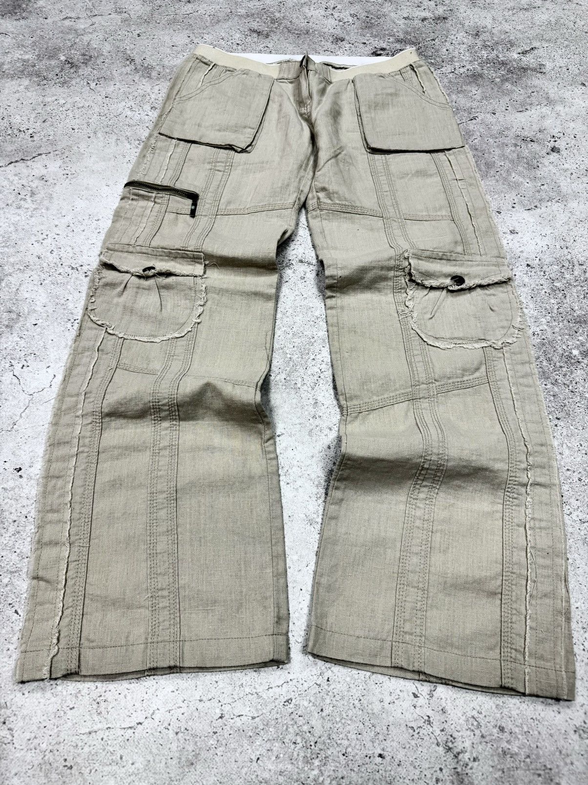 If Six Was Nine × Junya Watanabe × Le Grande Bleu (L.G.B.) Vintage Japanese Linen Y2K Goa Style Pants Size US 29 - 1 Thumbnail