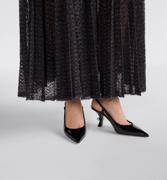 Dior o1w1db11225 KCV215 Tribales Slingback Pumps in Black Size US 12 / IT 42 - 6 Thumbnail