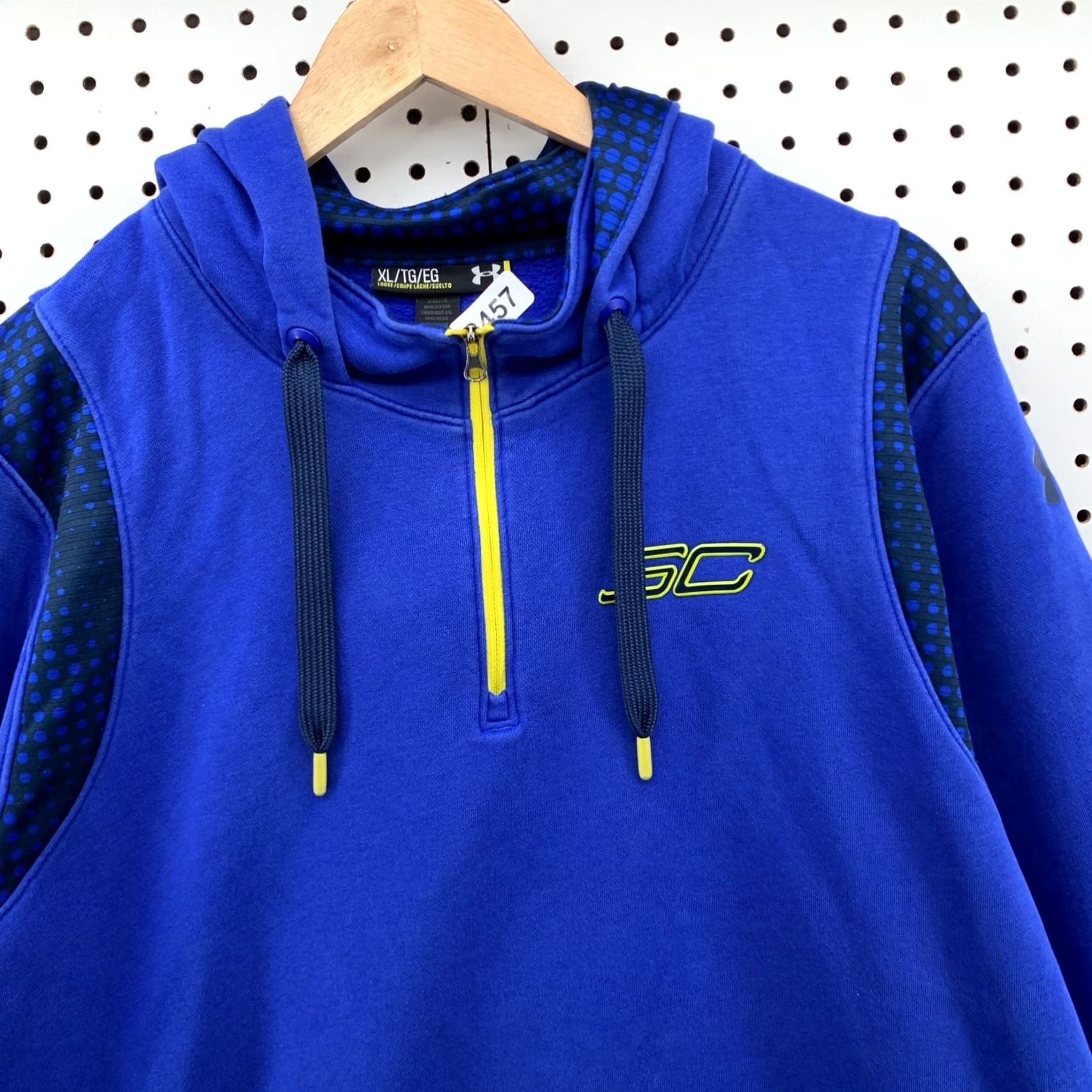 Under Armour Under Armour Hoodie Sweatshirt Men XL Blue Logo Embroidered Pullover Hawaiian Curry? Size US XL / EU 56 / 4 - 6 Thumbnail