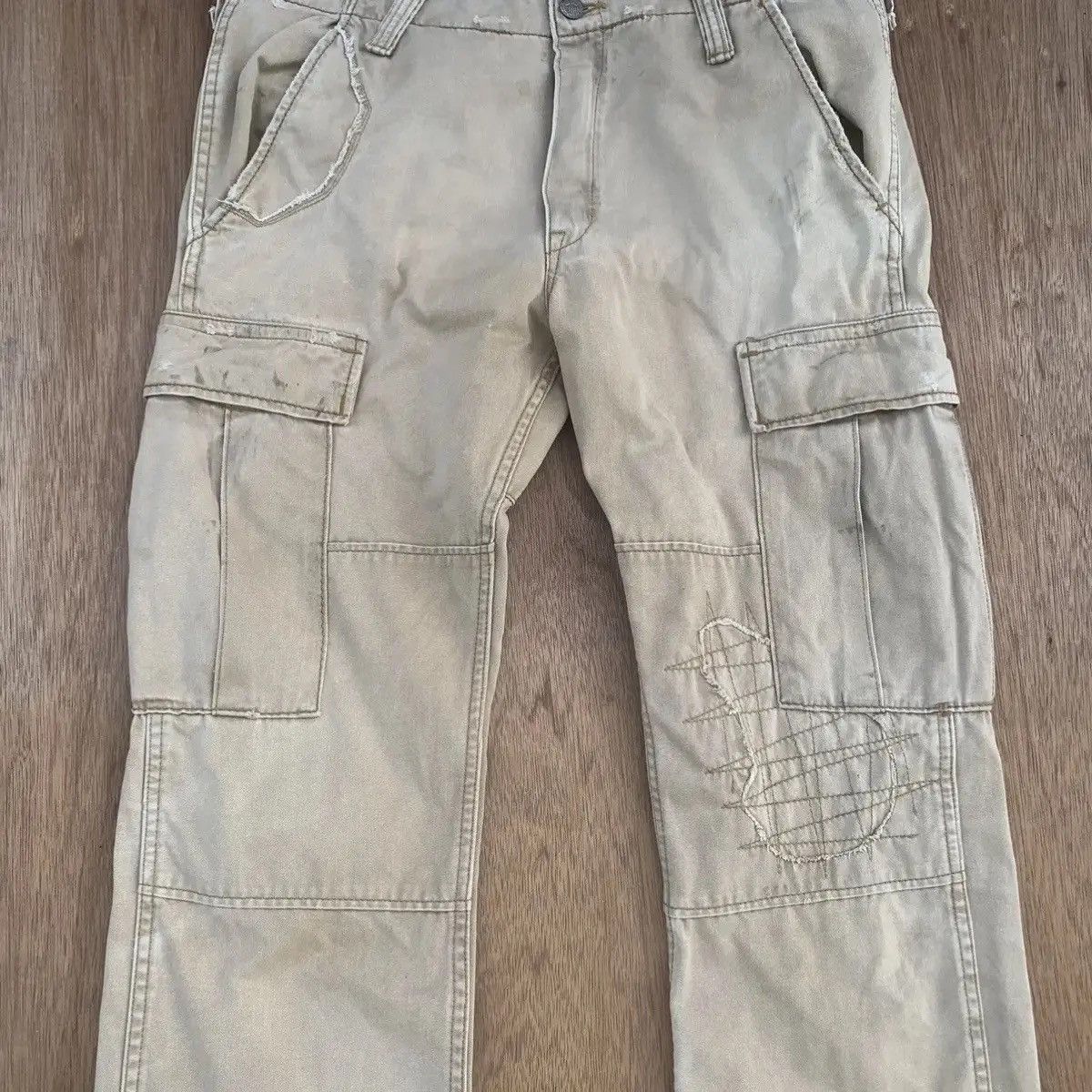 Vintage RUSTY DIRTY ‼️ VINTAGE BIG JOHN TROUSERS FADED COMBAT CARGO Size US 34 / EU 50 - 2 Thumbnail