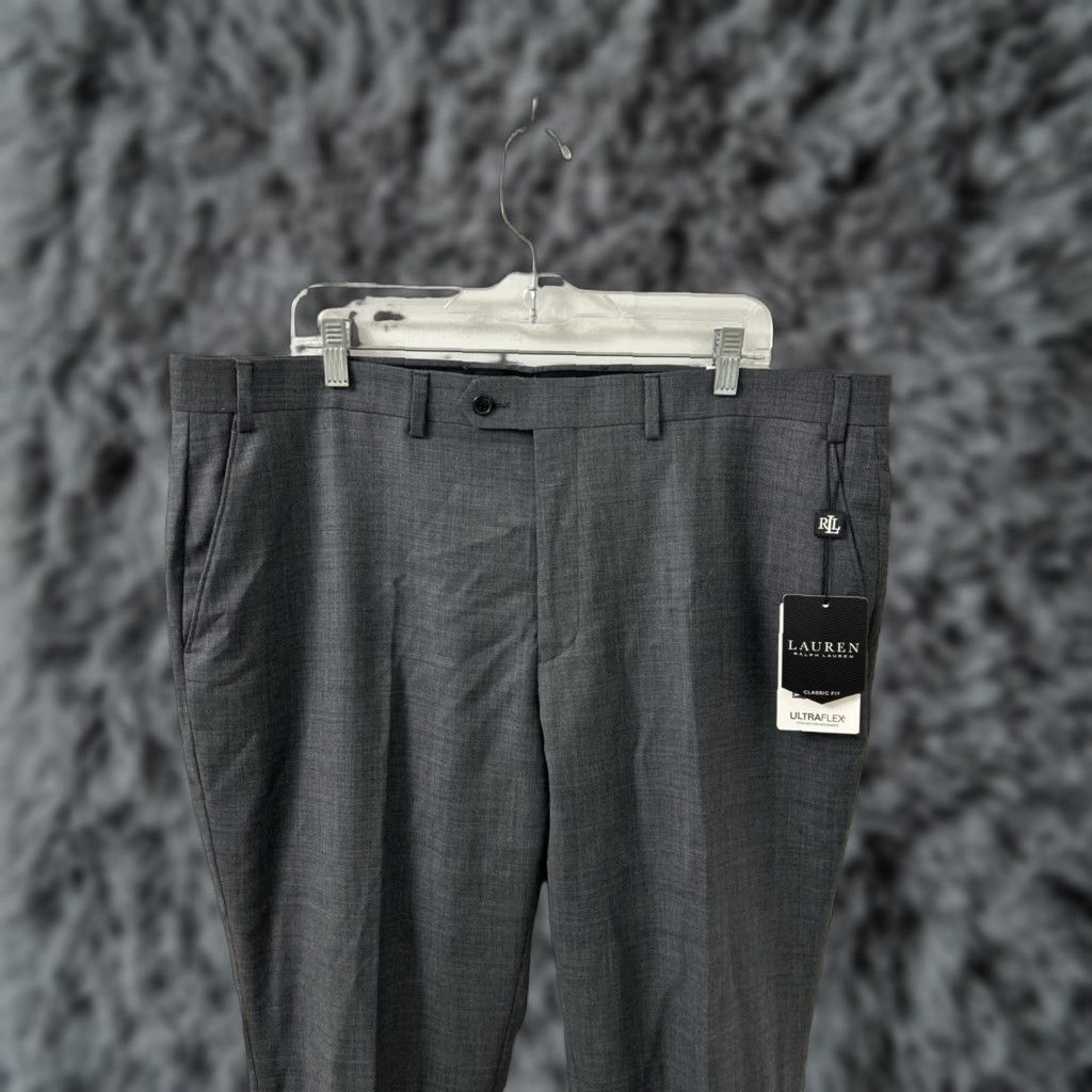 Ralph Lauren Lauren Ralph Lauren Pants Mens 40x30 Gray Wool Blend Classic Fit Dress Pants NWT Size US 40 / EU 56 - 1 Thumbnail