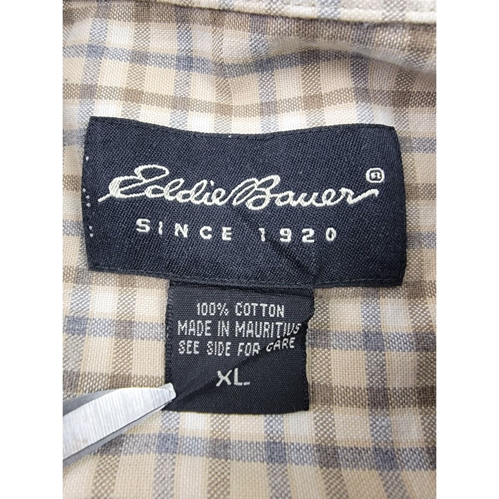 Eddie Bauer VINTAGE Eddie Bauer Shirt Mens XL Beige Blue Plaid Long Sleeve Button Down Casual Size US XL / EU 56 / 4 - 3 Thumbnail