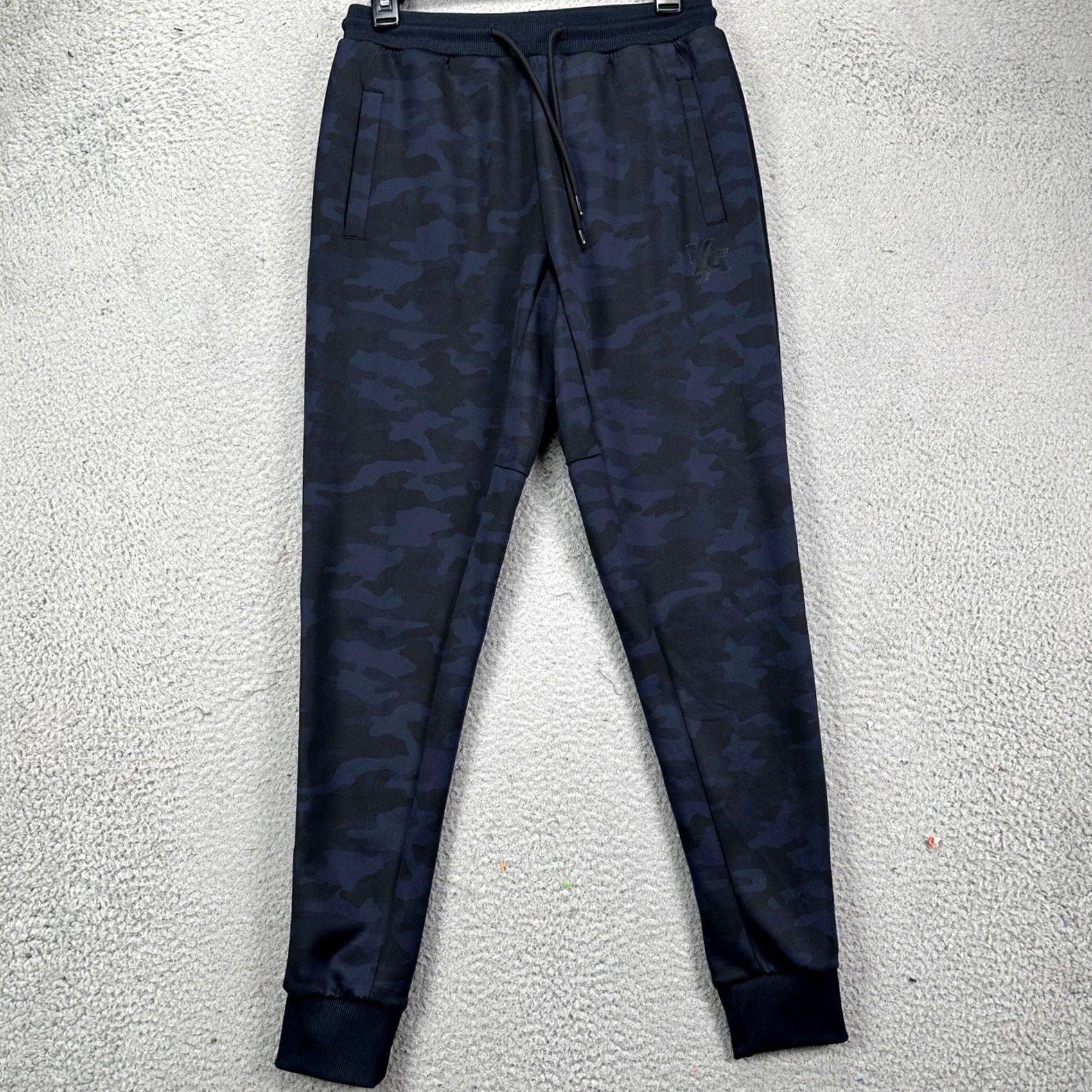 YoungLA Young LA Pants Jogger Mens Medium Blue Black Camo Drawstring Pocket Logo Pull On Size US 31 - 2 Thumbnail