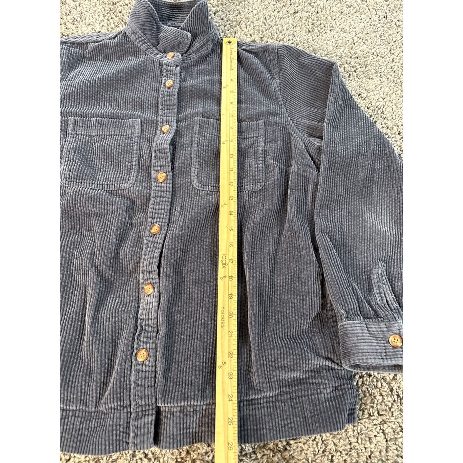 Vintage VINTAGE LL Bean Shirt Women L Shacket Navy Blue Wide Whale Corduroy Cotton Button Up Size L / US 10 / IT 46 - 2 Thumbnail
