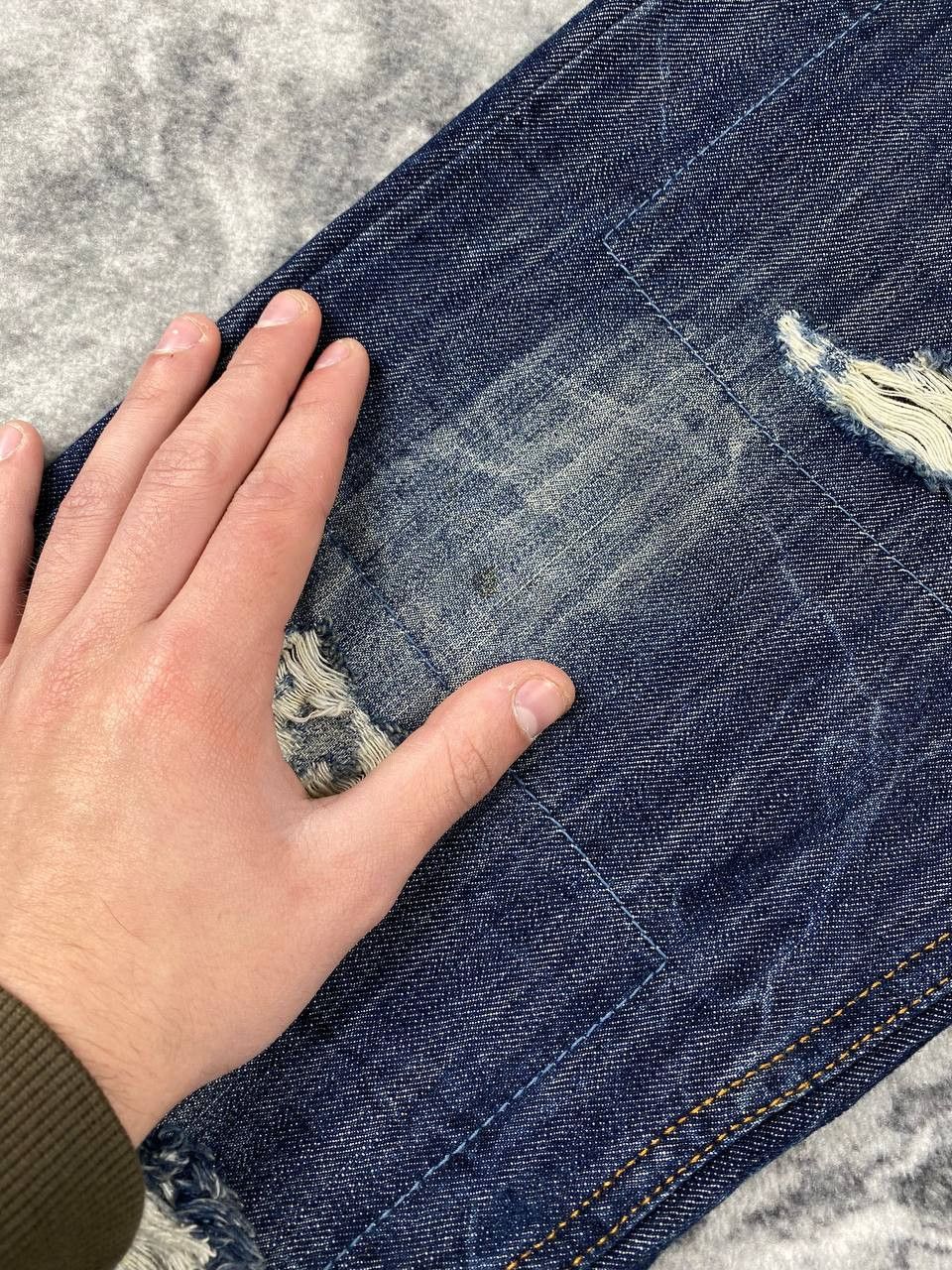 Armani Armani Jeans Big Monogram Logo Distressed Denim Jeans Size US 29 - 10 Thumbnail