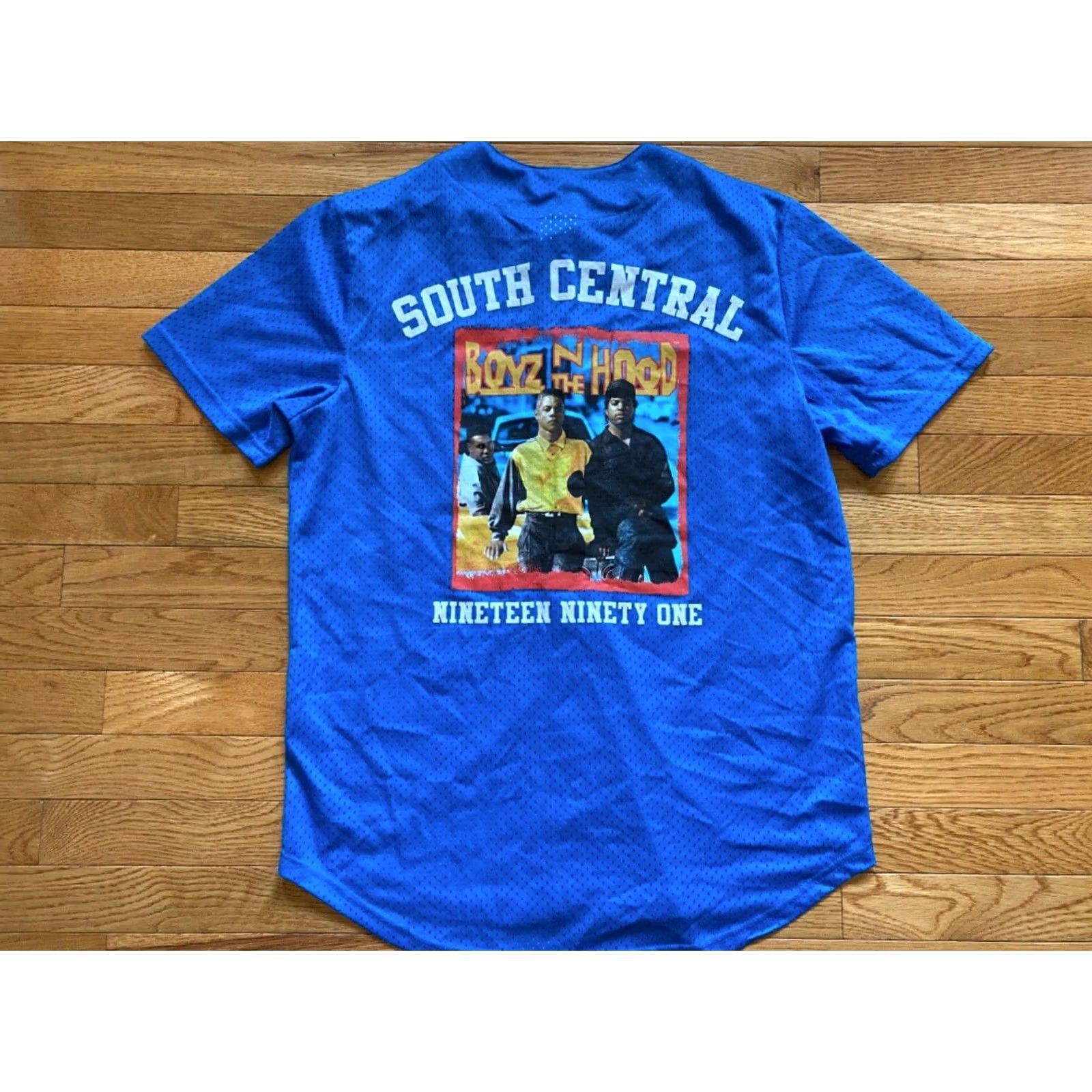 Vintage VINTAGE Boyz in the Hood S. Central 91 Jersey T Shirt Men’s M Blue Hooded 90s Theme Shirt Mens Size US M / EU 48-50 / 2 - 2 Thumbnail