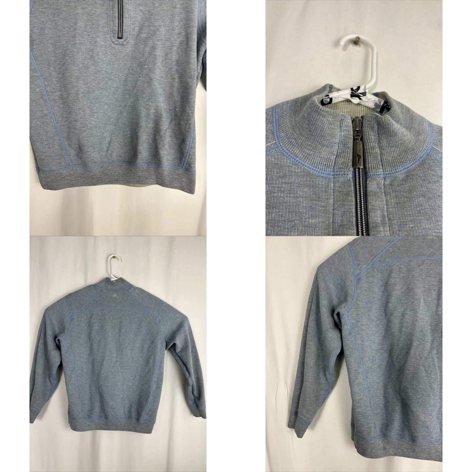 Tommy Bahama Tommy Bahama Mens Medium 1/4 Zip Reversible Pullover Sweater Long Sleeve Cotton Size US M / EU 48-50 / 2 - 10 Thumbnail
