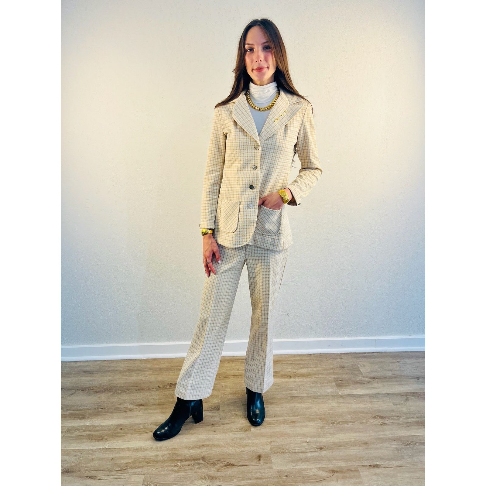 Other 70s Houndstooth Jacket and Pants Set Size M / US 6-8 / IT 42-44 - 1 Thumbnail