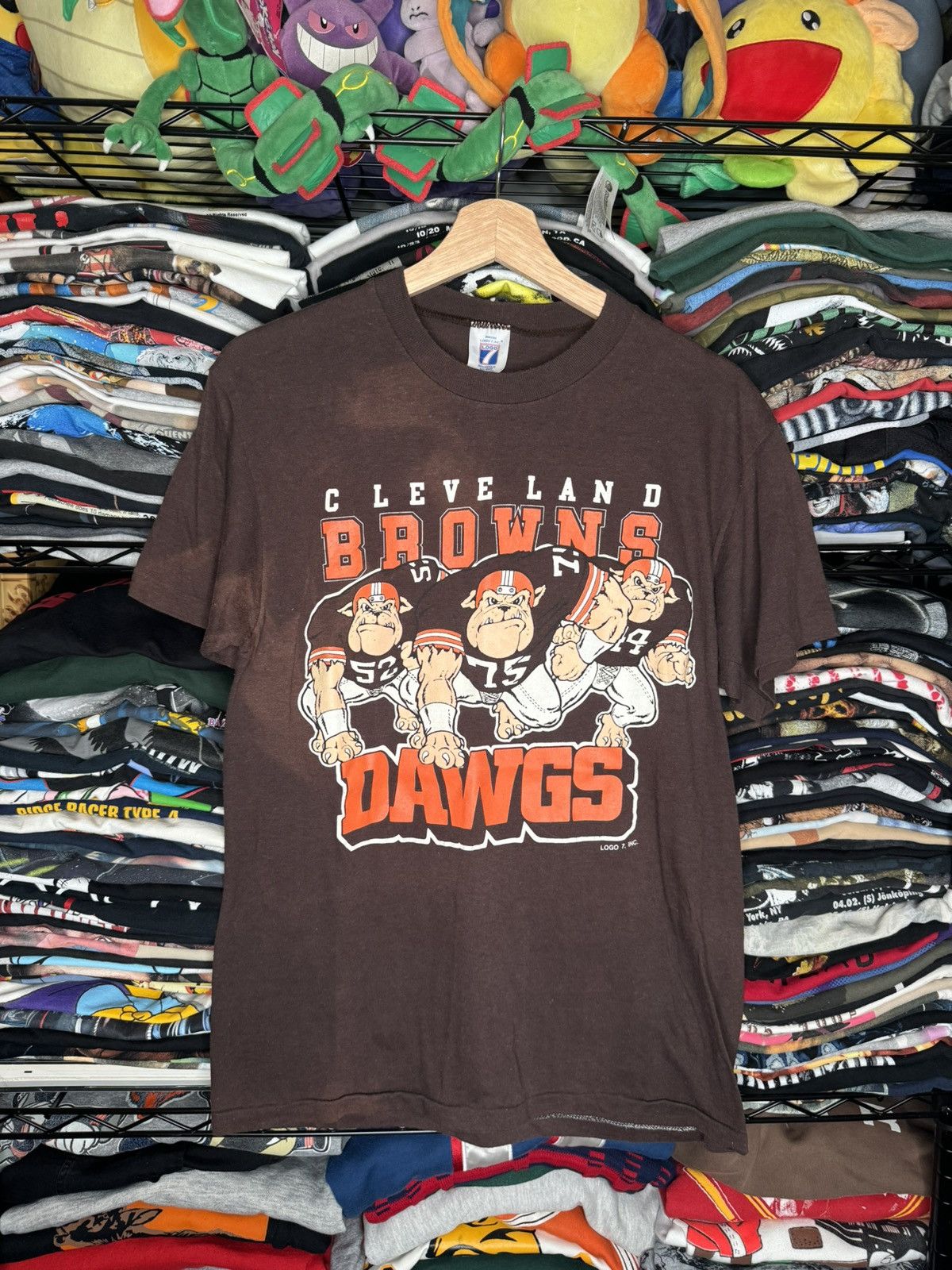 Logo 7 × NFL × Vintage Vintage 90s Cleveland Browns Dawgs Logo 7 Brown Large Tee Size US L / EU 52-54 / 3 - 1 Thumbnail