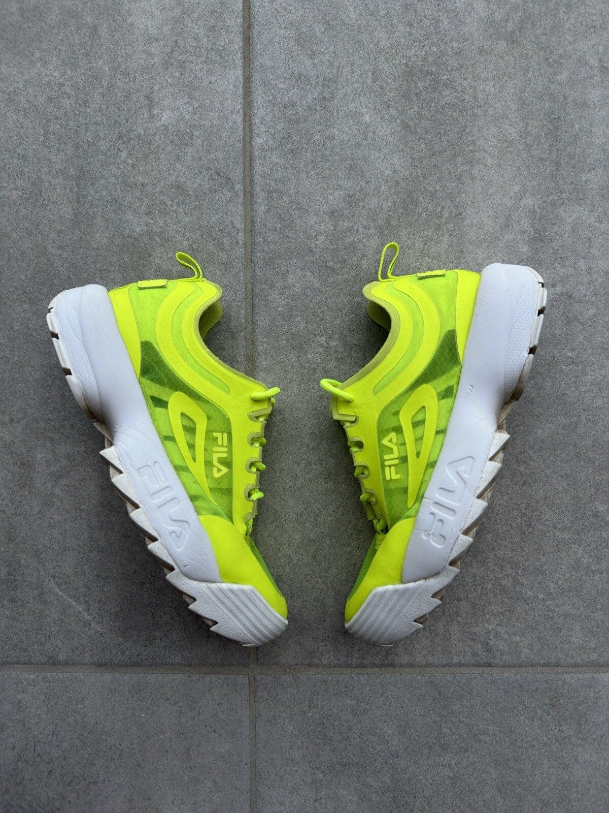 Fila Fila Disruptor Run Neon Lime Platform Sneakers Womens Size US 6 / IT 36 - 3 Thumbnail