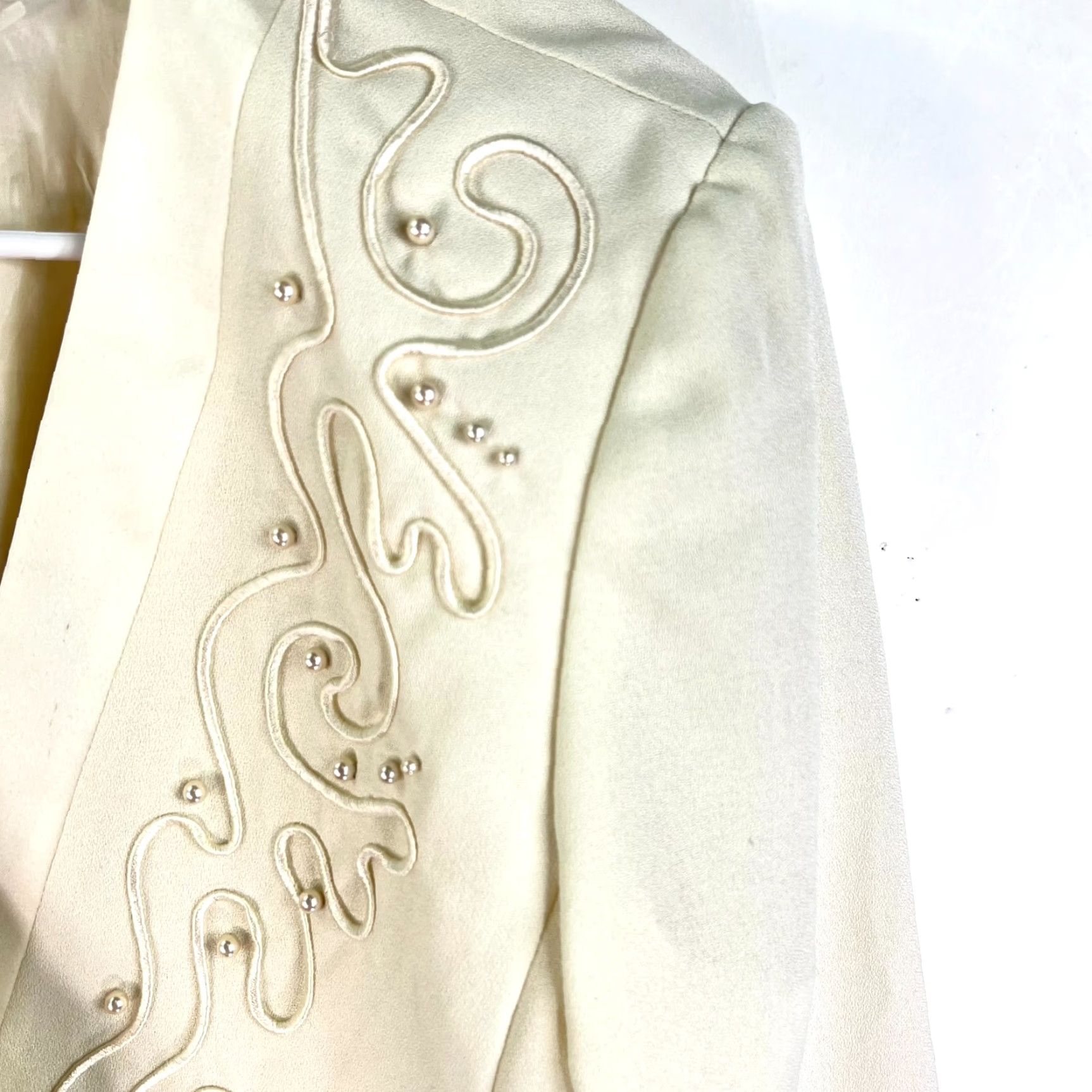 Vintage VINTAGE Nah Nah Ivory Slip Dress Suit with Rope & Pearls Size 8 Women Size M / US 6-8 / IT 42-44 - 3 Thumbnail