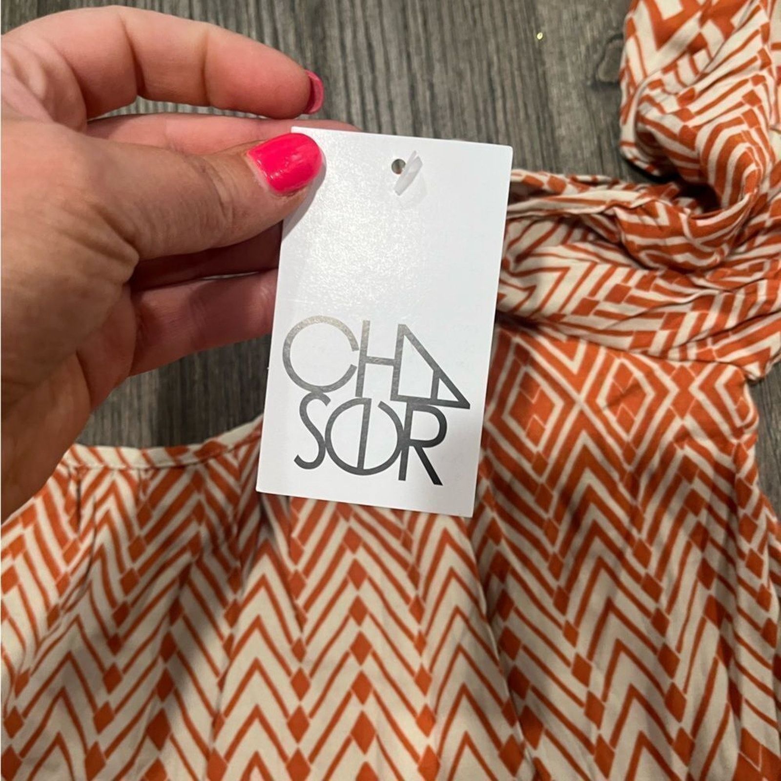 Vintage NWT Chaser Off Shoulder Scarf Print Top White Orange Size M Size M / US 6-8 / IT 42-44 - 2 Thumbnail