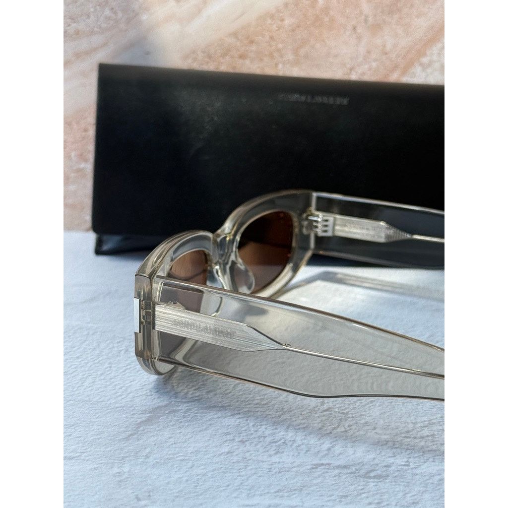 Saint Laurent Paris NEW Saint Laurent SL697 Unisex Sunglasses in Transparent Size ONE SIZE - 5 Thumbnail