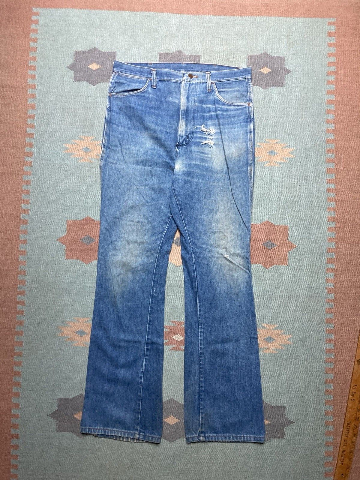 70s~ Wrangler Flare Cut Denim Pants Made in USA Women's L (w28) Vintage /eaa526157
