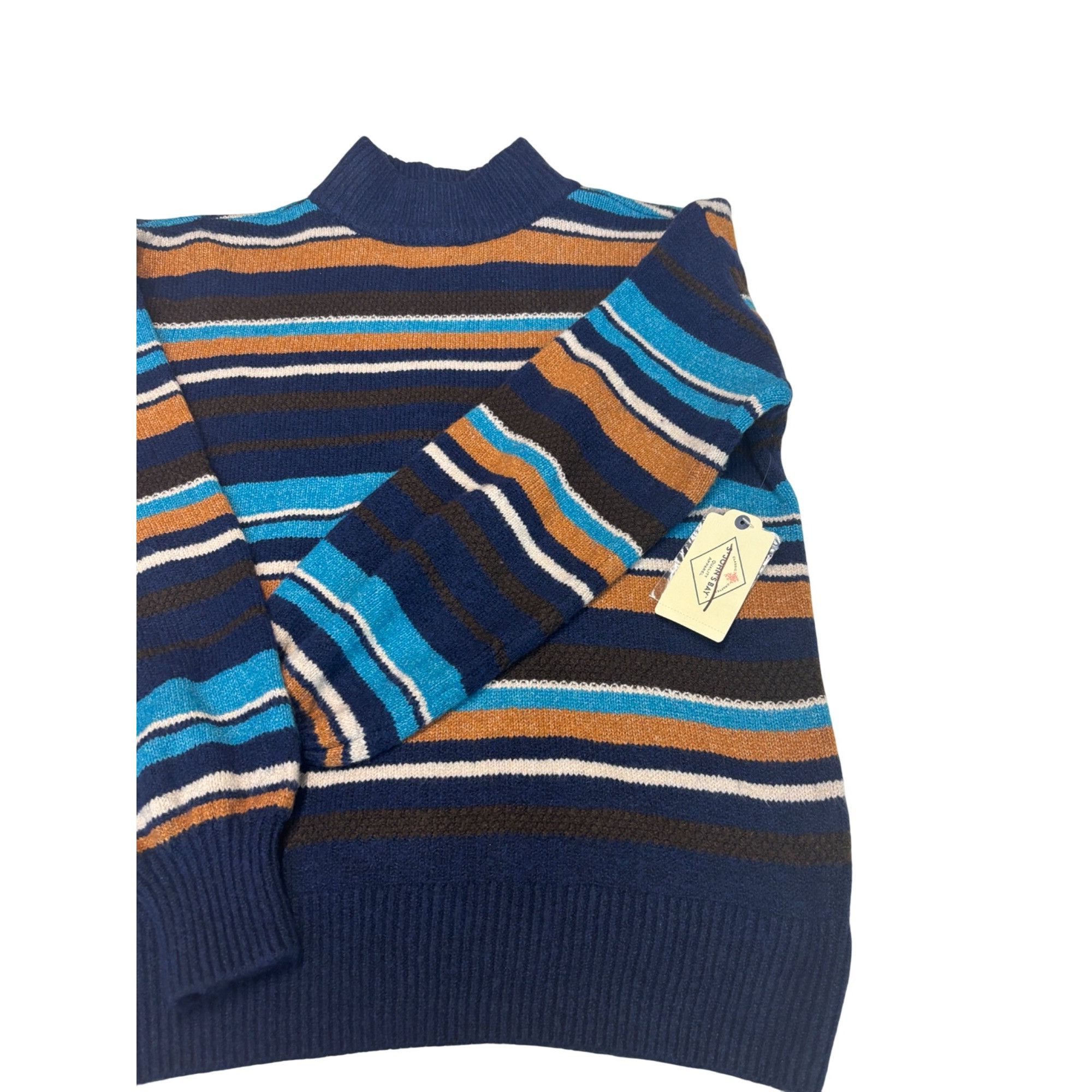 Other St. John’s Bay women’s Mock Neck, Button Back Striped Sweate Size M / US 6-8 / IT 42-44 - 7 Thumbnail