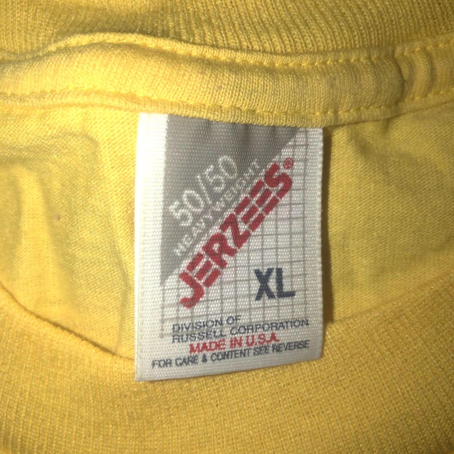 Jerzees VINTAGE Jerzees T-Shirt Single Stitch Yellow Mens XL Short Sleeve 90s USA Stitc h Size US XL / EU 56 / 4 - 3 Thumbnail