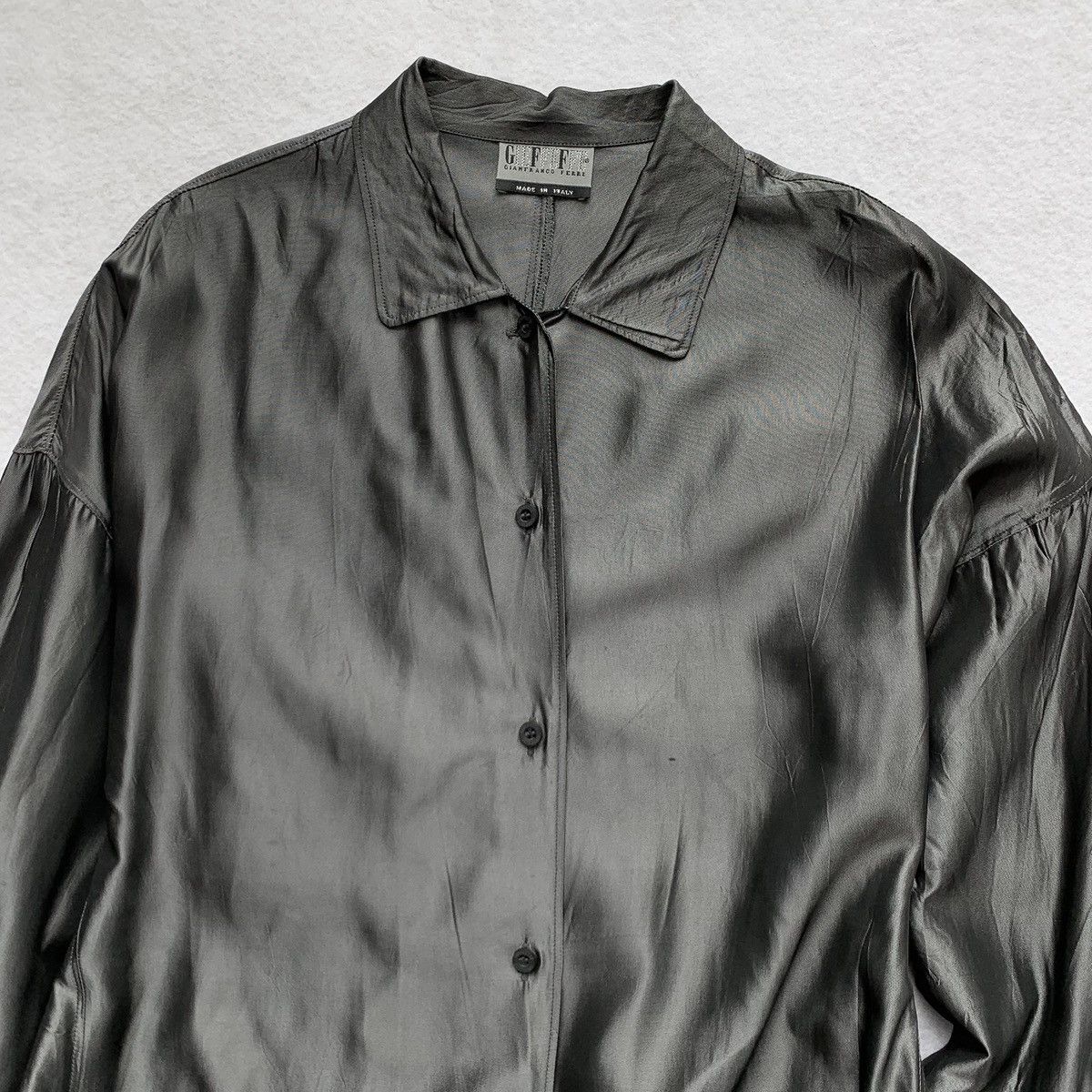Gianfranco Ferre 1990s Gianfranco Ferre Metallic Satin Shirt Size S / US 4 / IT 40 - 4 Thumbnail