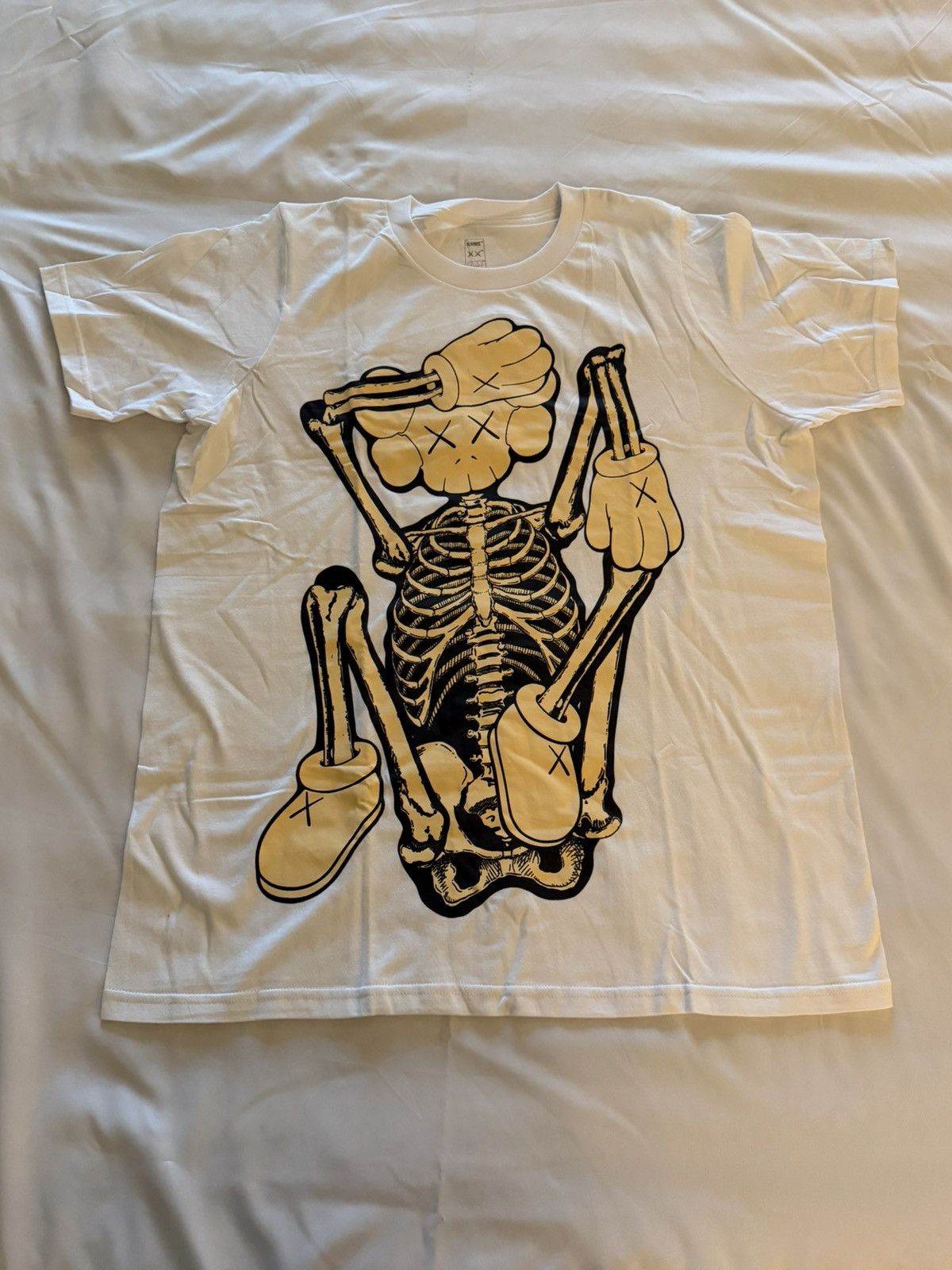 KAWS Skeleton New Fiction T-Shirt White