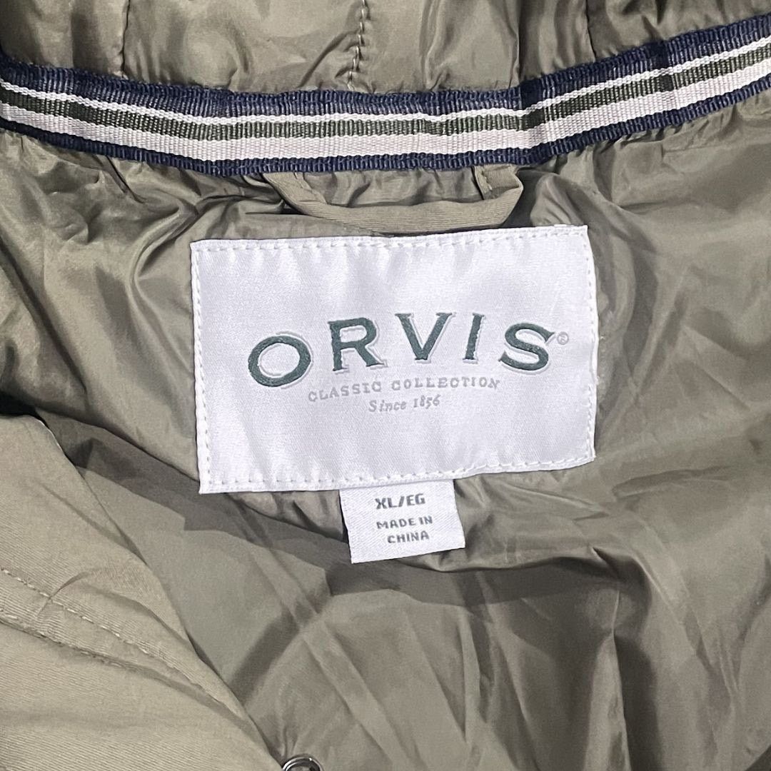 Orvis Quilted Hooded Jacket Olive Green Full Zip Water Resistant Size US XL / EU 56 / 4 - 5 Thumbnail