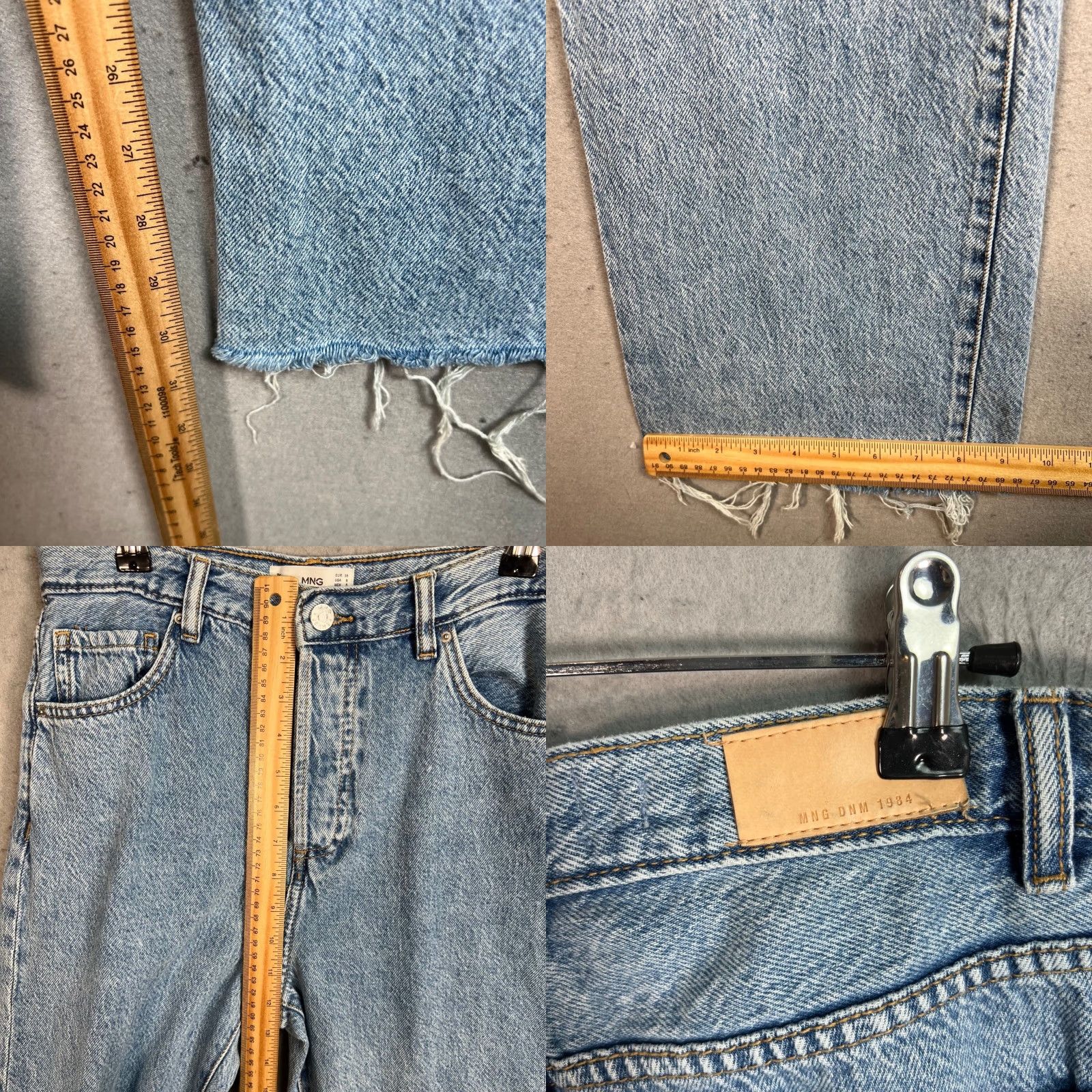 Mango Mango Denim Nora Straight-Leg High-Waist Raw-Hem Jeans Light Blue Womens 6 Adult Regular 28 in 31 in 5-Pocket Denim Cotton Blue Jeans Mango Size 28" / US 6 / IT 42 - 8 Thumbnail