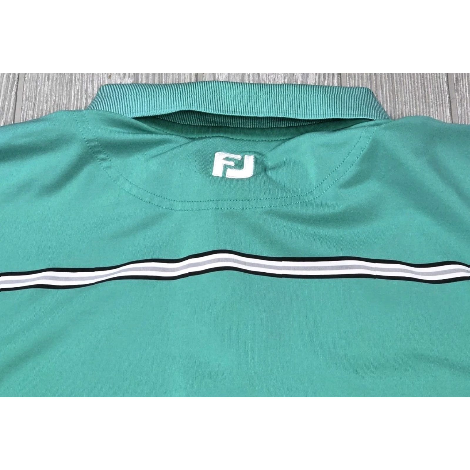 Footjoy FootJoy Mens L Polo Shirt Short Sleeve Teal Green FJ Performance Golf Shirt Size US L / EU 52-54 / 3 - 6 Thumbnail
