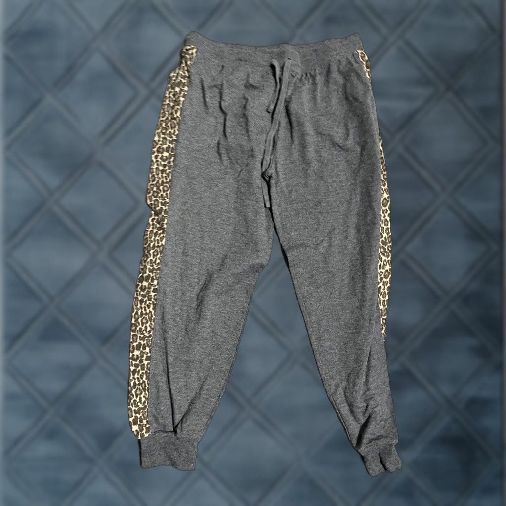 Splendid Splendid Women's Jogger Pants Gray Brown Cheetah Print Large Adjustable Waist Casual Size 36" / US 14 / IT 50 - 1 Thumbnail