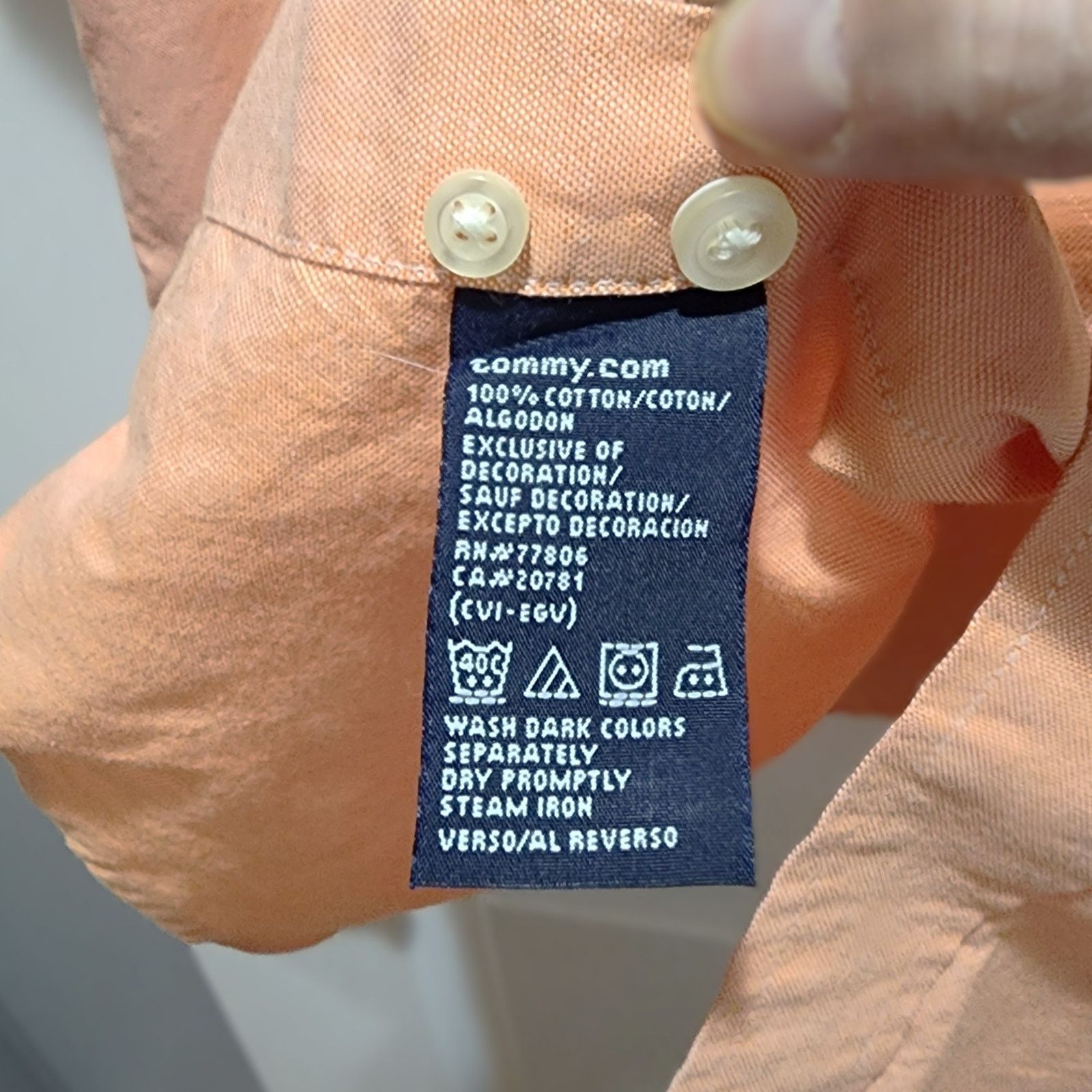 Tommy Hilfiger Tommy Hilfiger Salmon Button Casual Shirt L Size US L / EU 52-54 / 3 - 6 Thumbnail