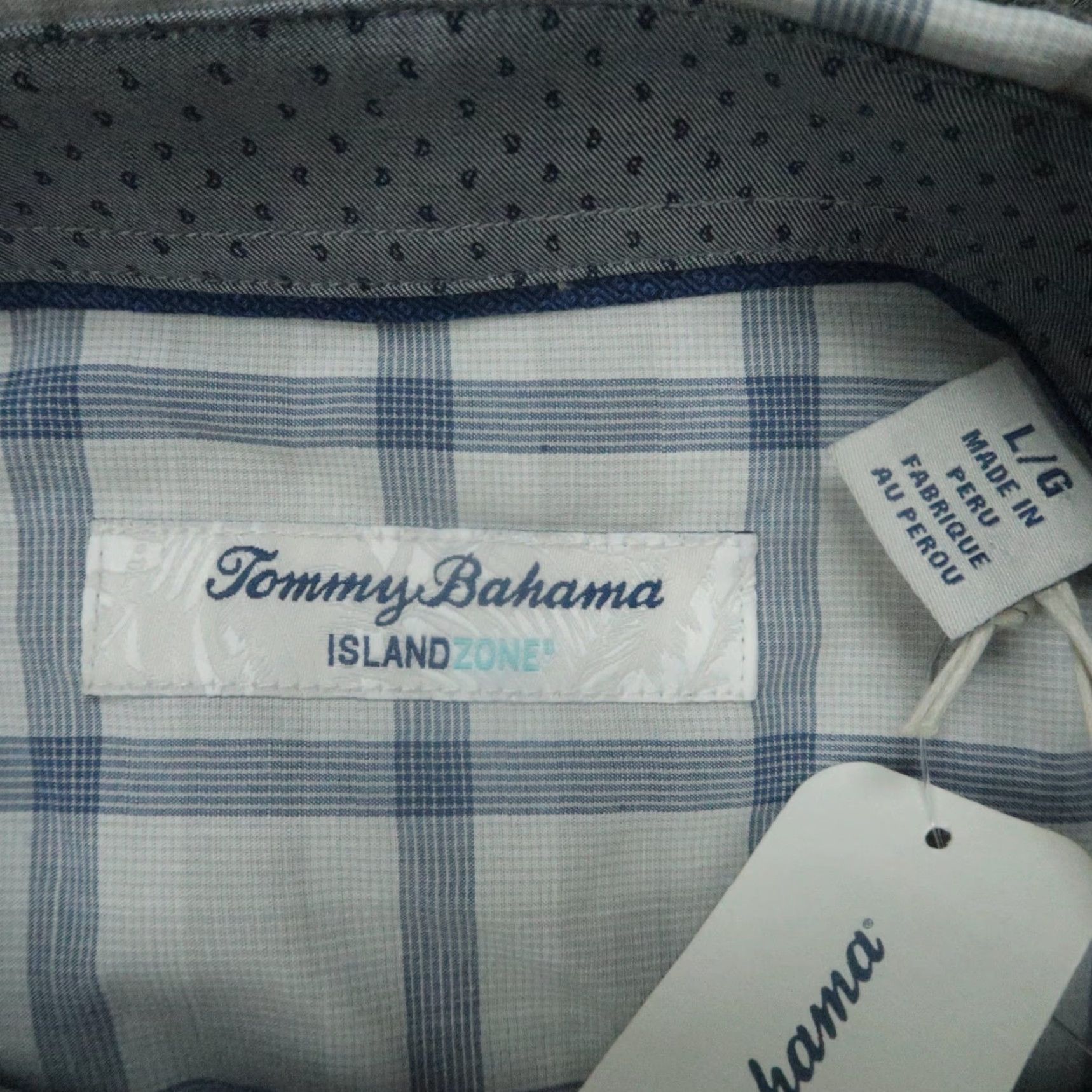 Tommy Bahama VINTAGE Tommy Bahama Shirt Mens Large Blue Gray Plaid Newport Loto Check NWT Size US L / EU 52-54 / 3 - 3 Thumbnail
