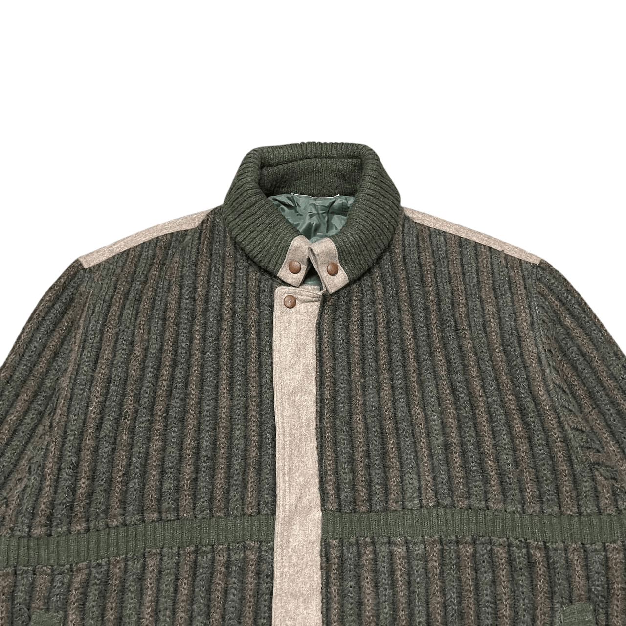 Issey Miyake Vintage Sam Austin Wool Knitted Bomber Jacket Issey Miyake Size US M / EU 48-50 / 2 - 2 Thumbnail