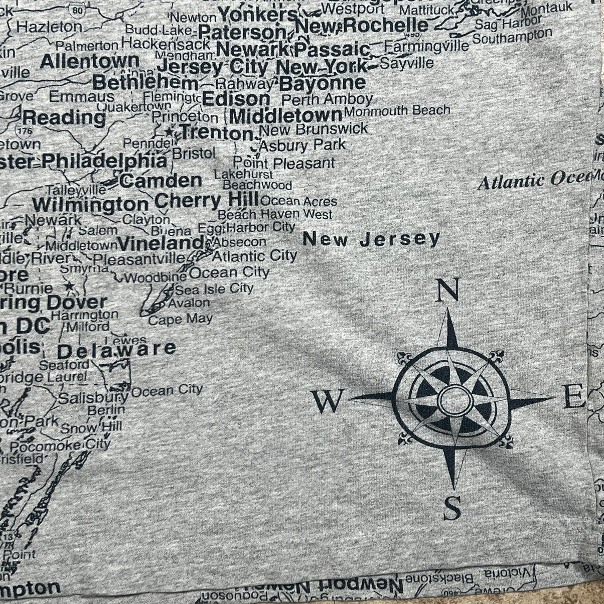 Vintage Vintage New York State Map All Over Print Tshirt Size US L / EU 52-54 / 3 - 4 Thumbnail