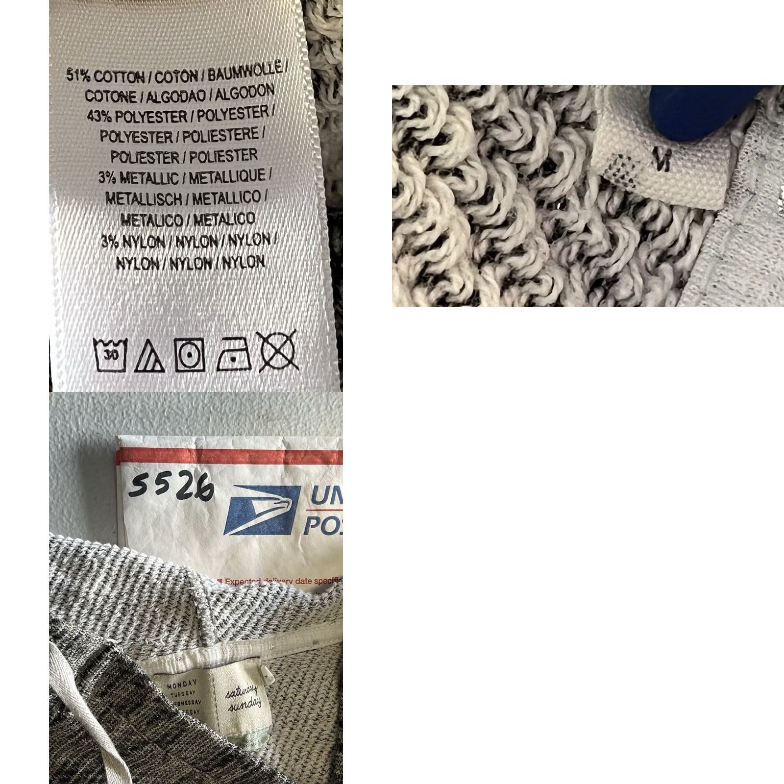 Anthropologie Anthropologie Hoodie Women Crop Sweatshirt Gray Medium Long Sleeve Pullover Knit Cotton Blend Lightweight Athleisure Urban Activewear Size M / US 6-8 / IT 42-44 - 8 Thumbnail