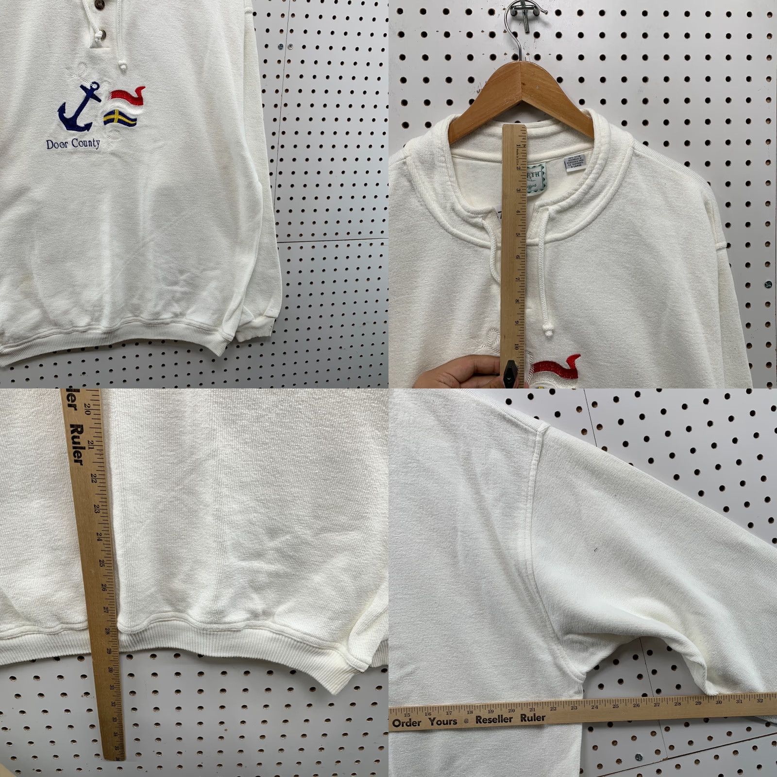 Vintage VINTAGE Up North Sweatshirt Shirt Adult XL White Embroidered 23x29 Pullover Drawstring Men’s Winter Nature Size US XL / EU 56 / 4 - 8 Thumbnail
