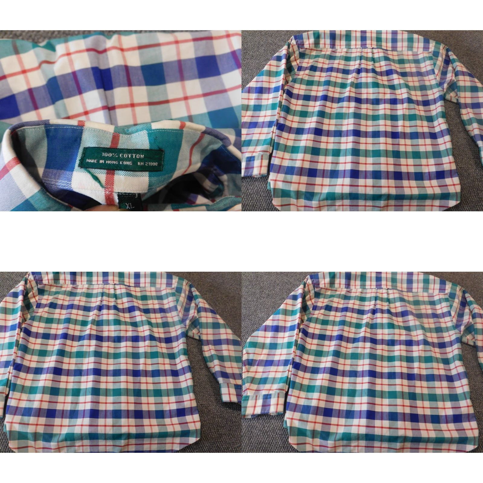 Izod IZOD Shirt XL Blue White Plaid Button-Down, Long Sleeve, Classic, Men's, Button Up, Collared, Regular Fit Size US XL / EU 56 / 4 - 8 Thumbnail
