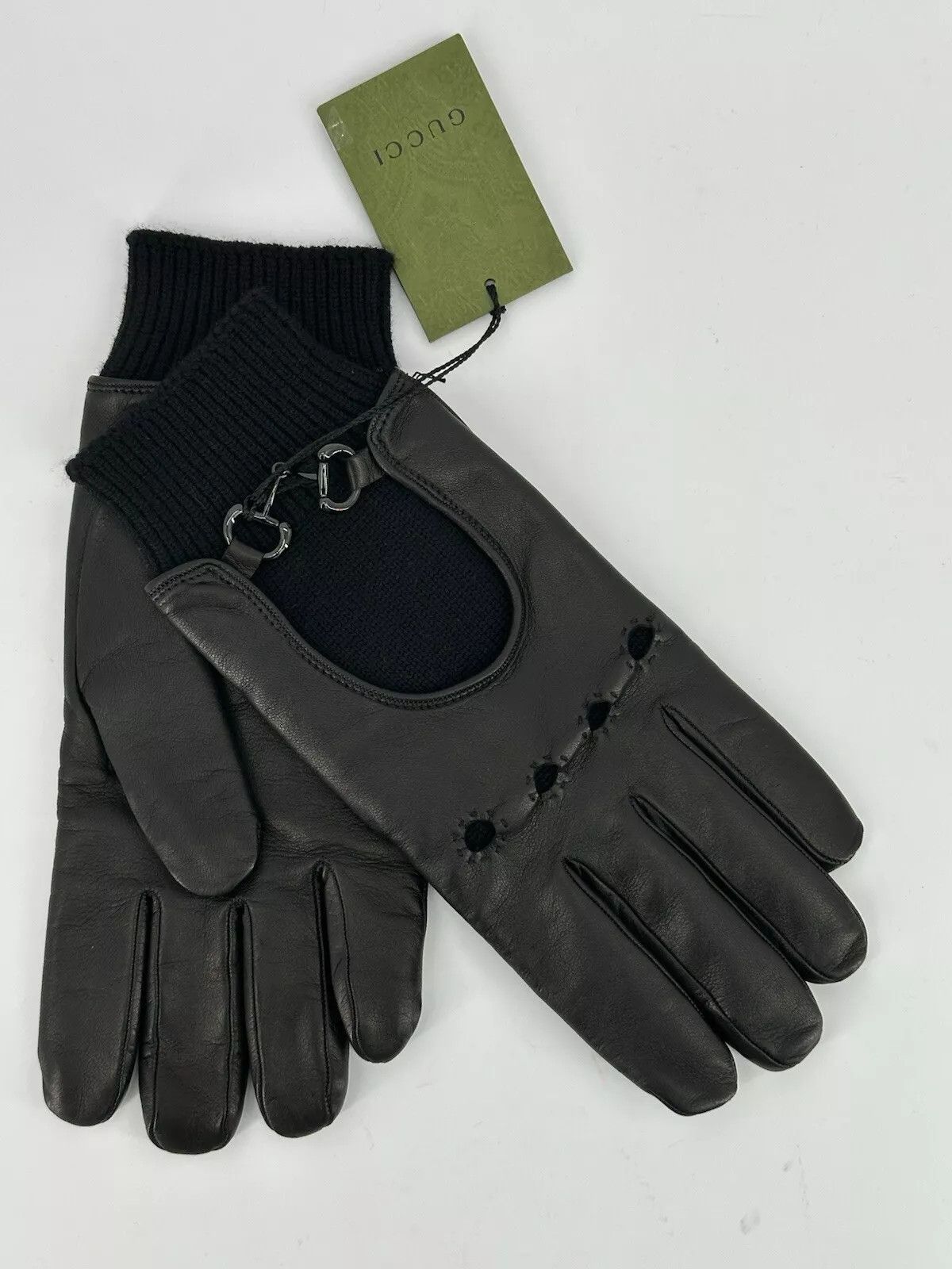 Gucci New Gucci Gloves Size-10-L black leather Size ONE SIZE - 4 Thumbnail