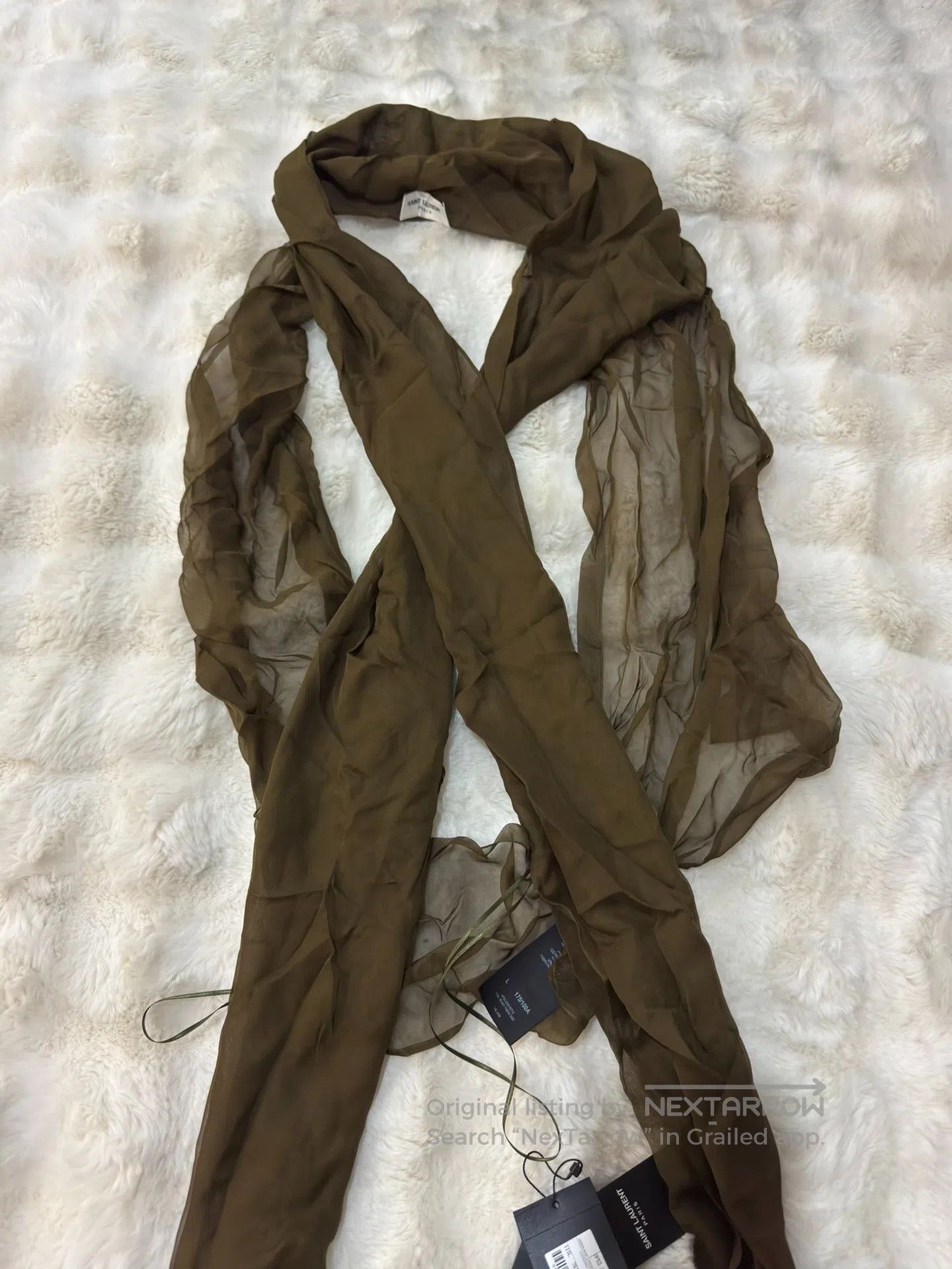 Saint Laurent Paris Saint Laurent Paris Silk Cascading Pleated Top| Size US L / EU 52-54 / 3 - 6 Thumbnail