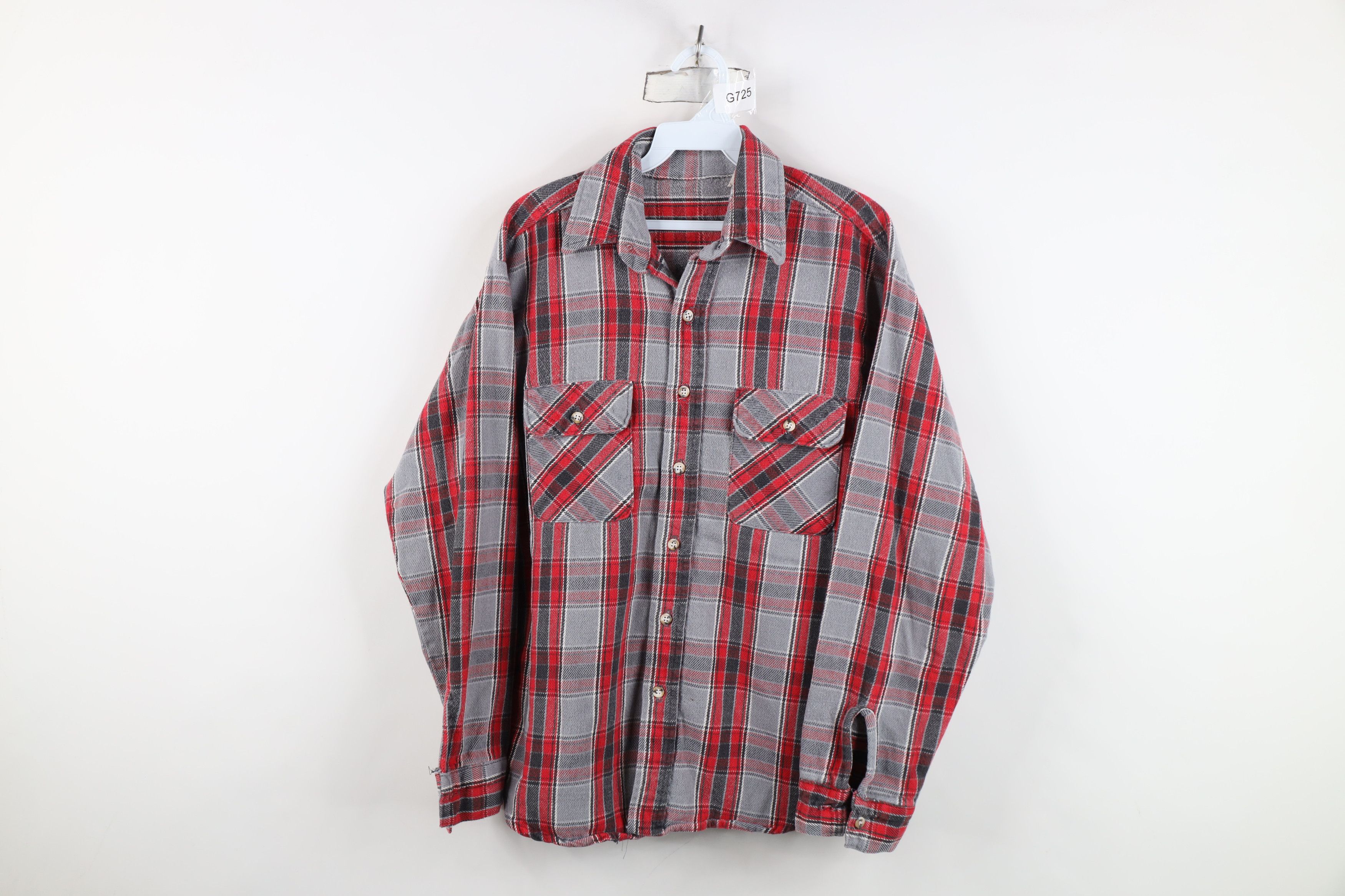 Vintage Vintage 70s 80s Streetwear Heavyweight Flannel Button Shirt Size US L / EU 52-54 / 3 - 1 Thumbnail