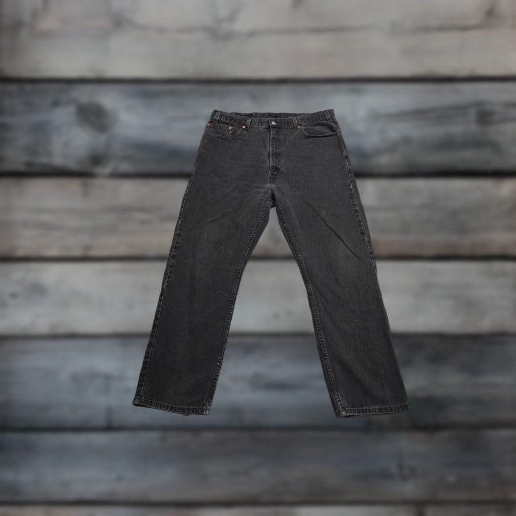 Levi's Levi's 505 Jeans Mens Black Regular Fit Dark Denim 40x30 Belt Loops 5-Pocket Zipper California Western Rancher Vintage Size US 40 / EU 56 - 1 Thumbnail
