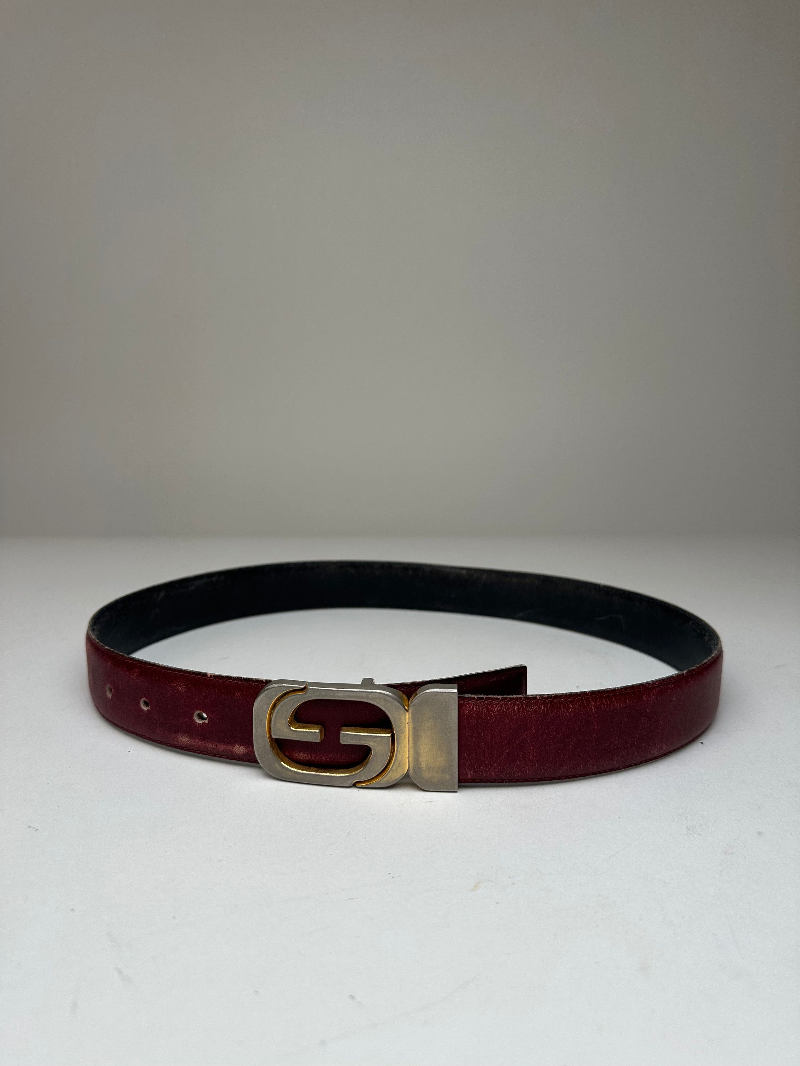 Gucci Vintage Leather Belt Purple Size ONE SIZE - 1 Thumbnail