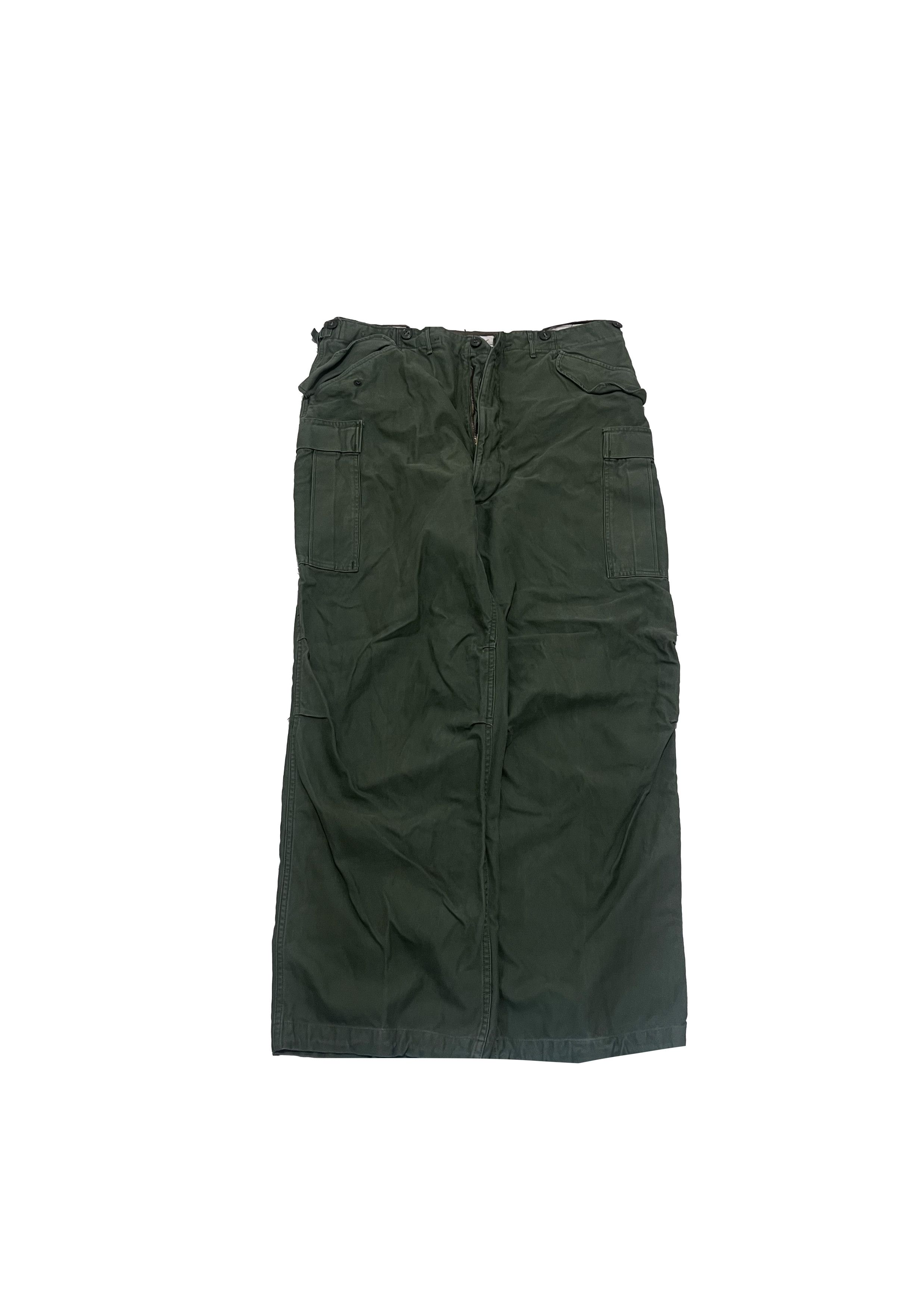 Vintage Vintage Adjustable Waist Green Military Cargo Pants 40 x 30 Size US 40 / EU 56 - 1 Thumbnail