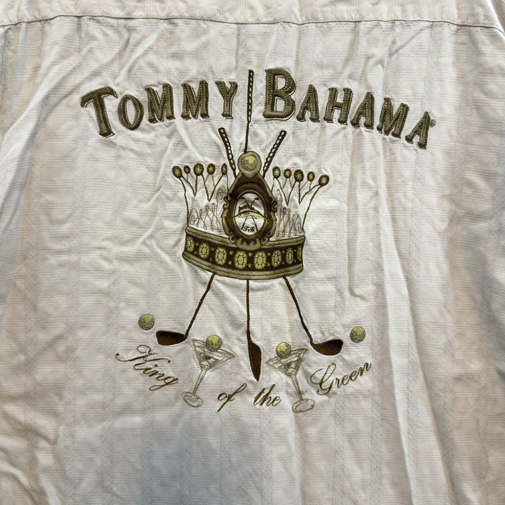 Tommy Bahama VINTAGE Tommy Bahama Silk Hawaiian Button Shirt Medium Embroidered King of the Green Mens Shirt Size US M / EU 48-50 / 2 - 3 Thumbnail